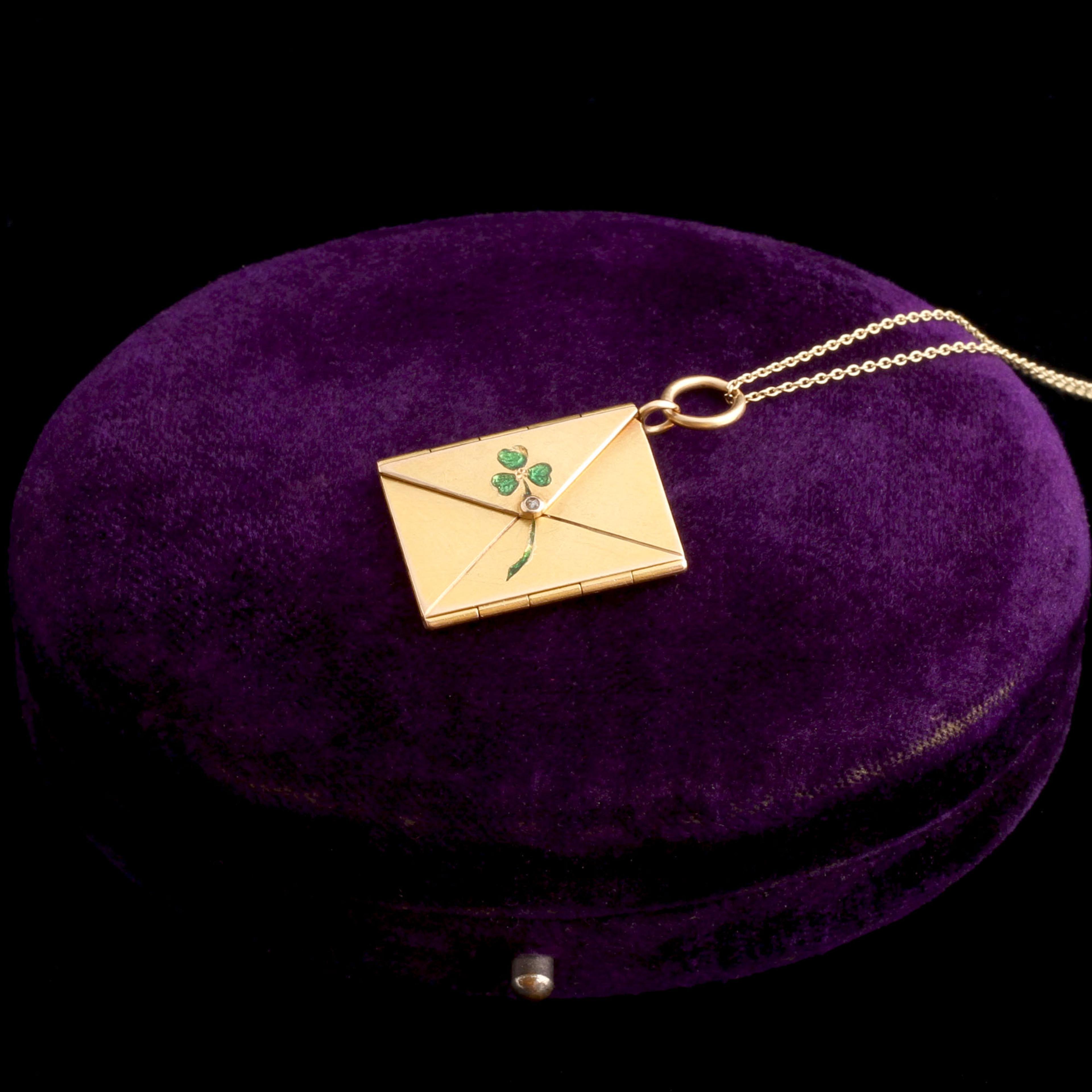 Victorian Shamrock Envelope Locket