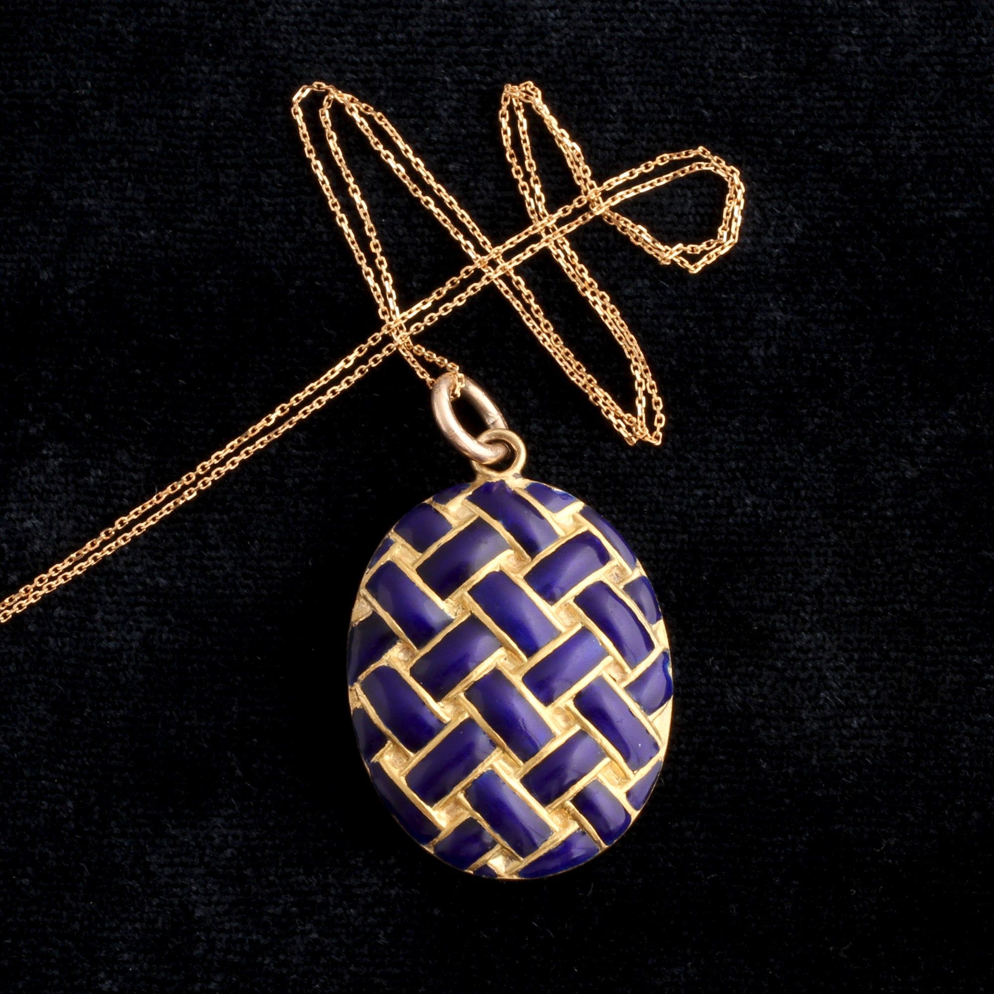 Victorian Woven Enamel Locket