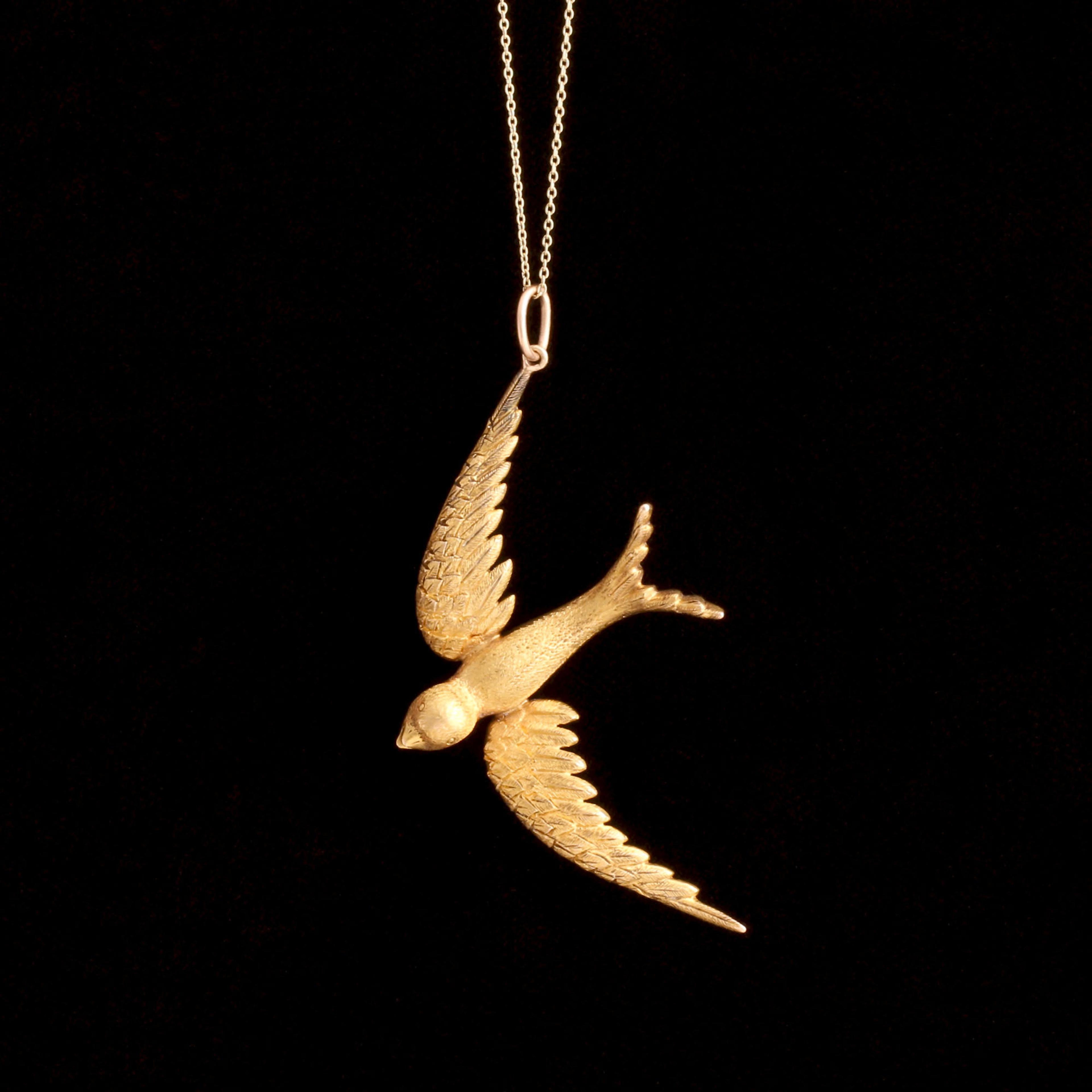 Late Victorian Gold Swallow Necklace