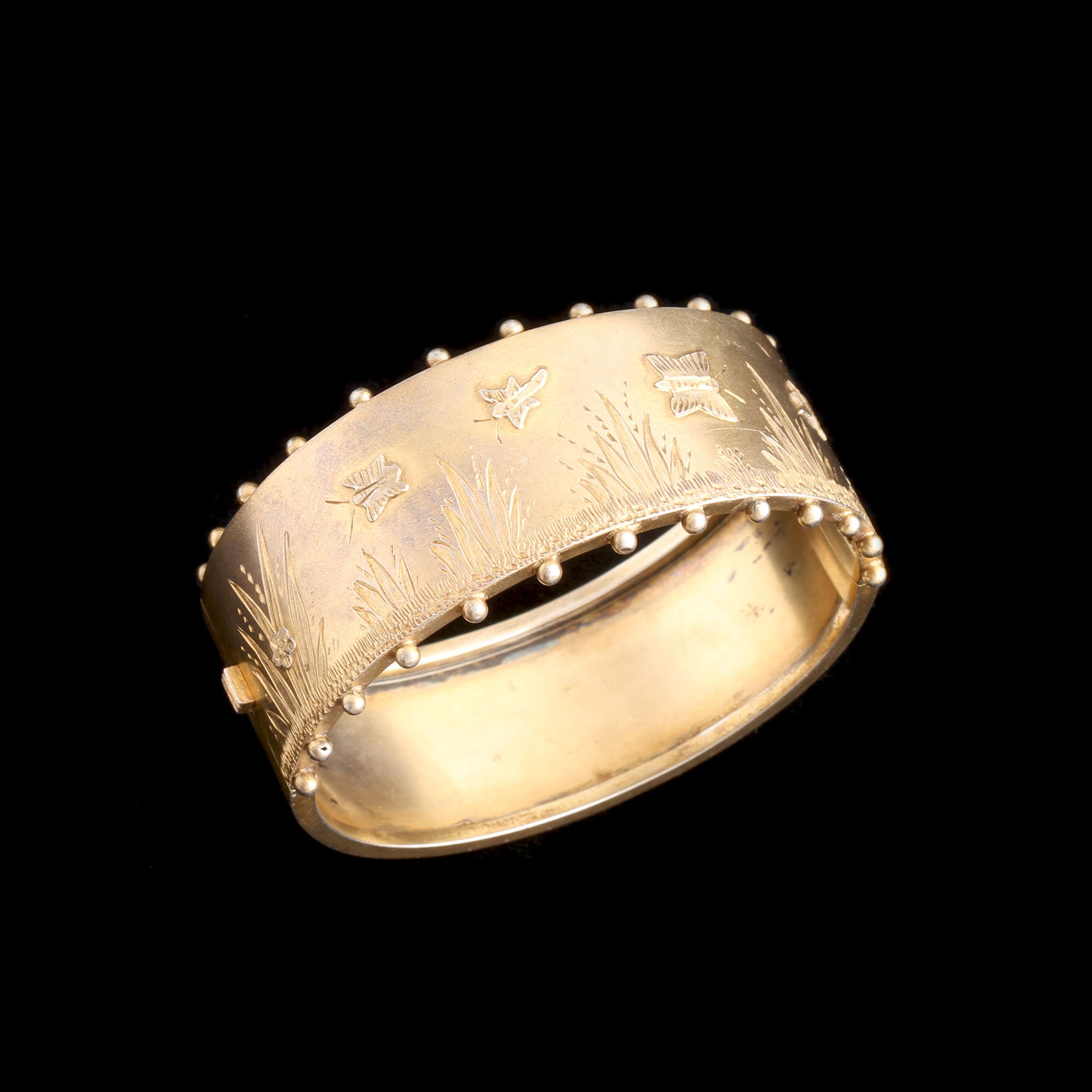 Aesthetic Movement Butterfly Gilt Bangle