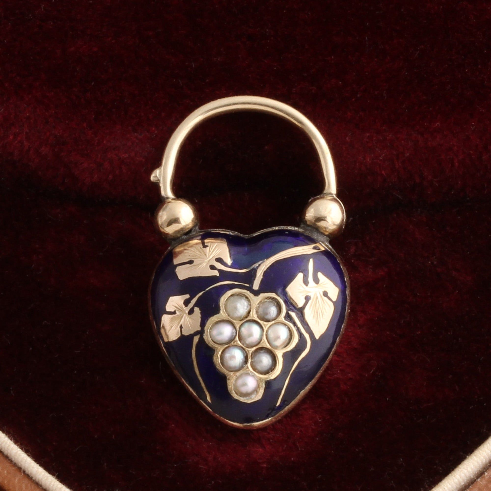 Victorian Pearl Grape Cluster Padlock Locket