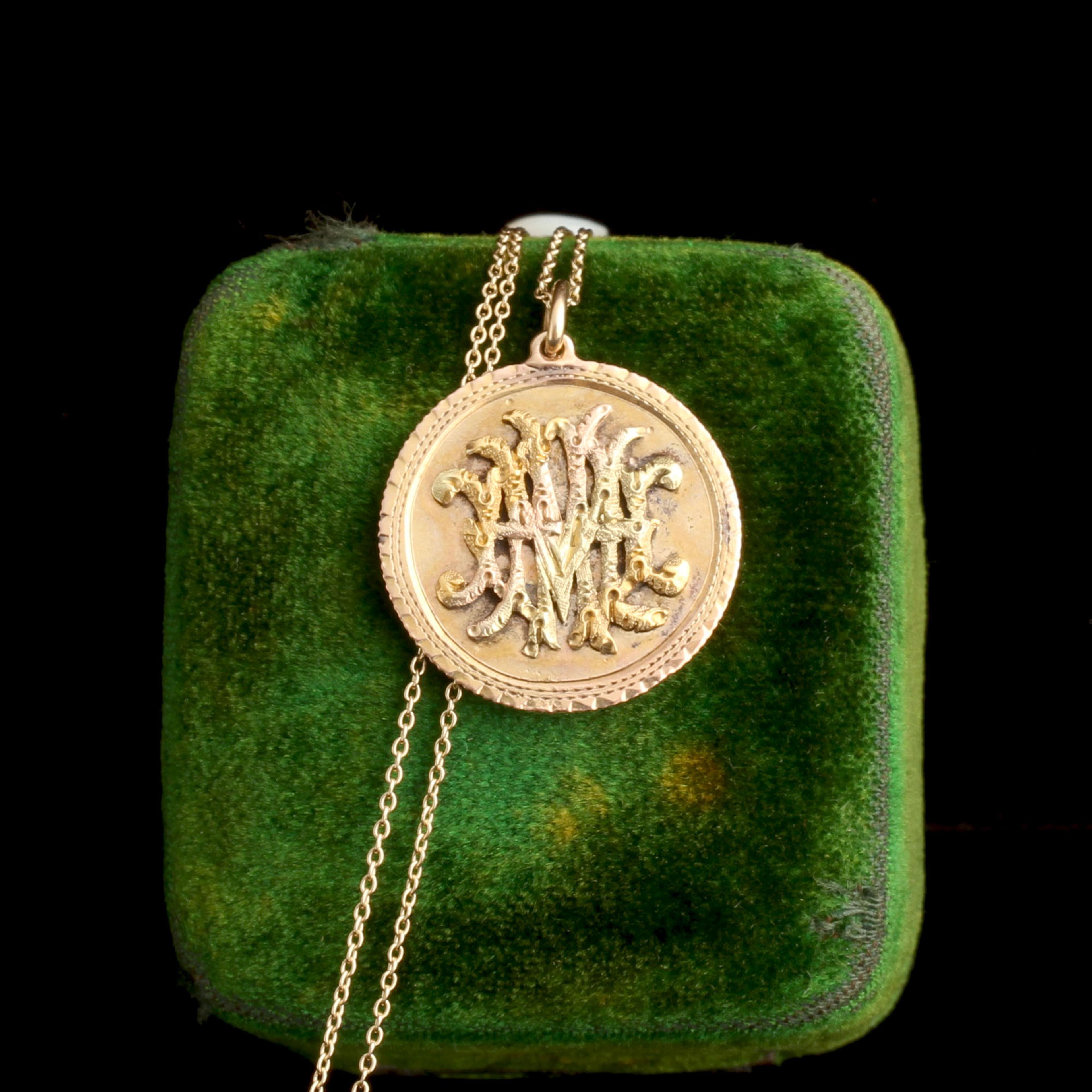 Victorian HMH & Sailboat Love Token Necklace