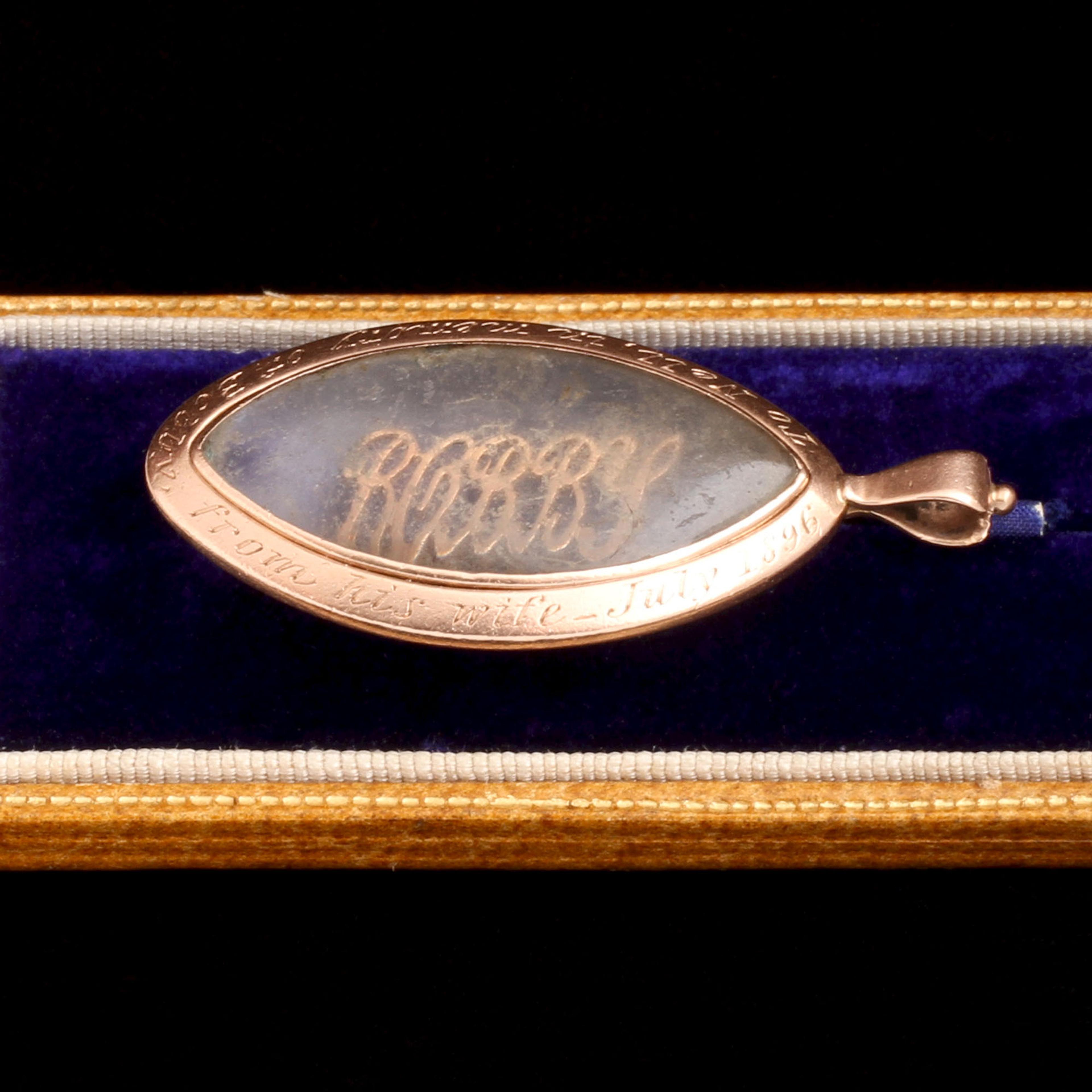 Georgian Navette Locket with Later Dedication to "Bobby"