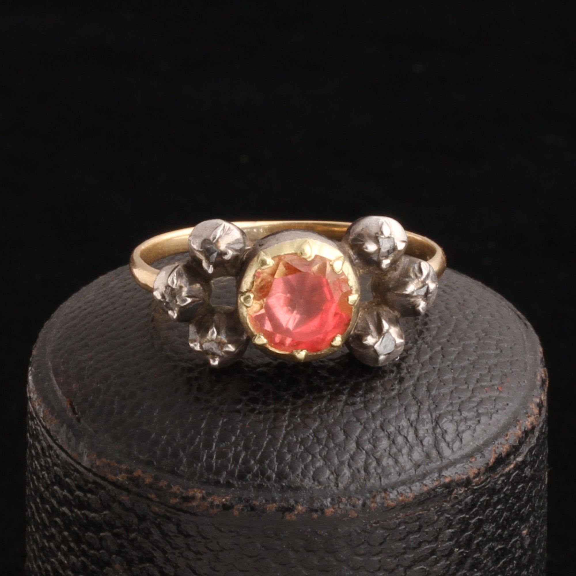 Late 18th Century Iberian Topaz & Diamond Bow Ring