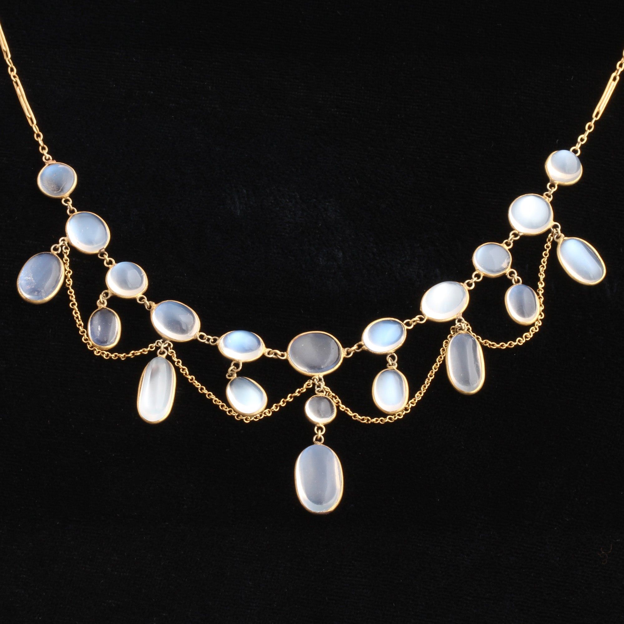 Victorian Moonstone Festoon Necklace