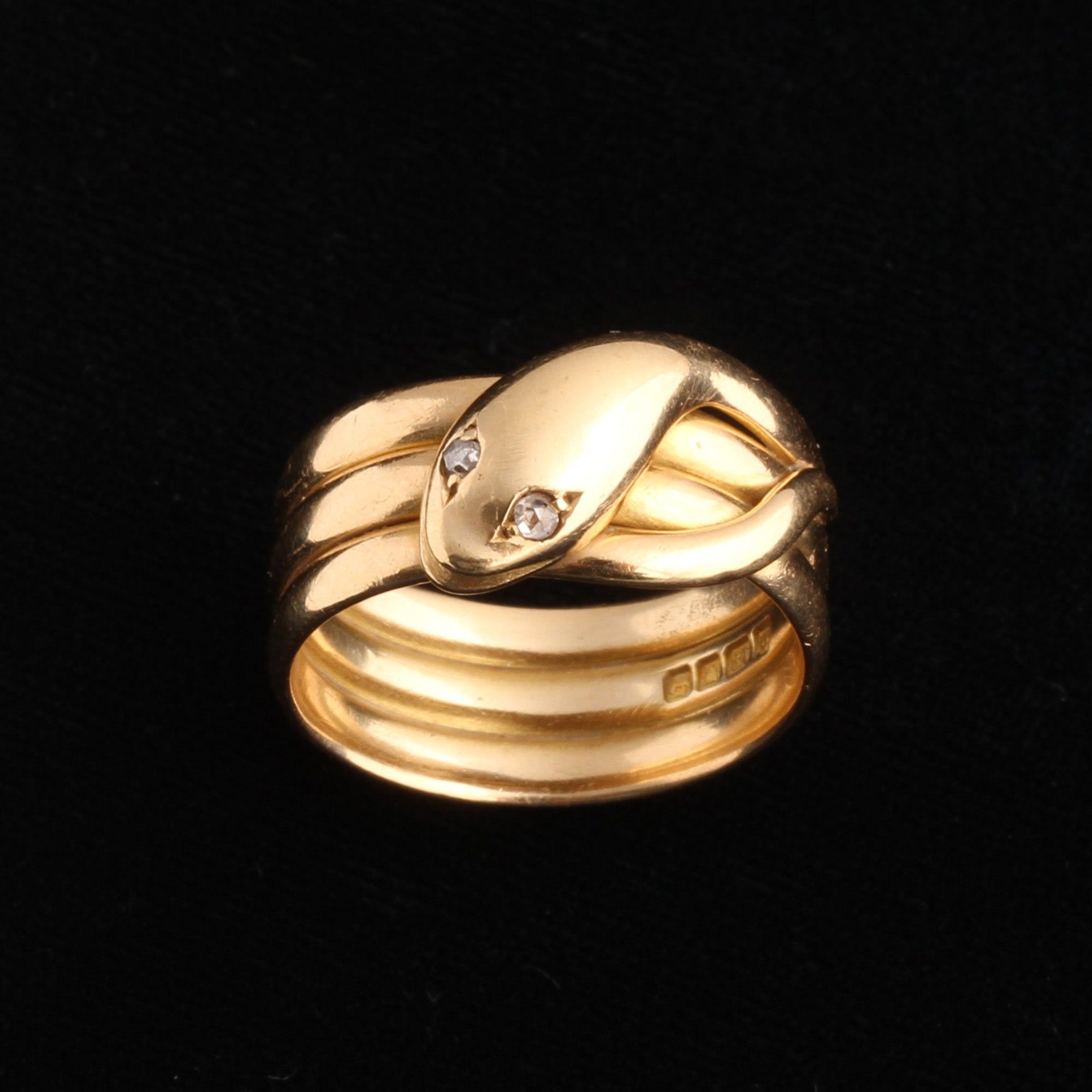 Victorian Diamond Eyed Snake Ring