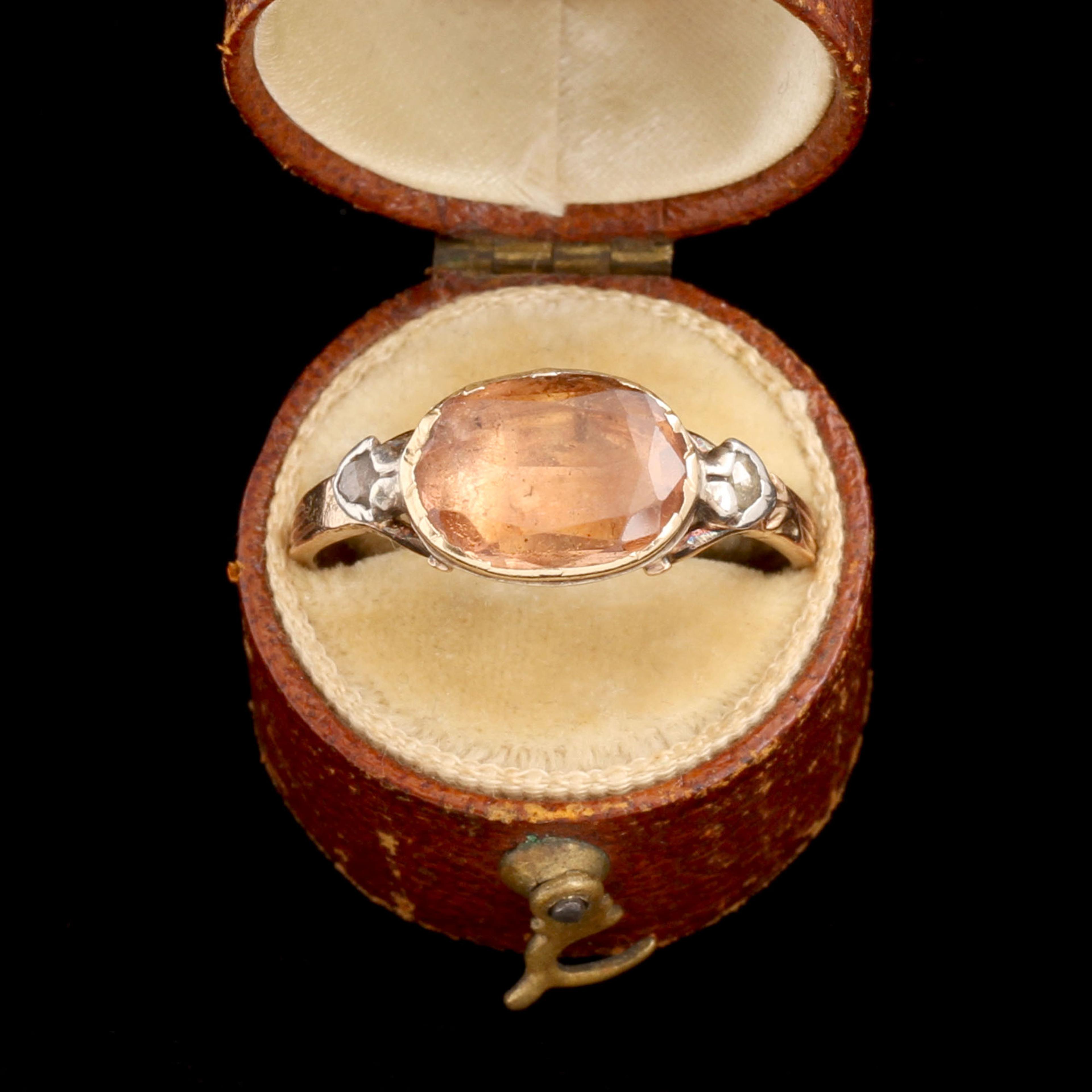 Detail of Georgian Topaz & Diamond Ring