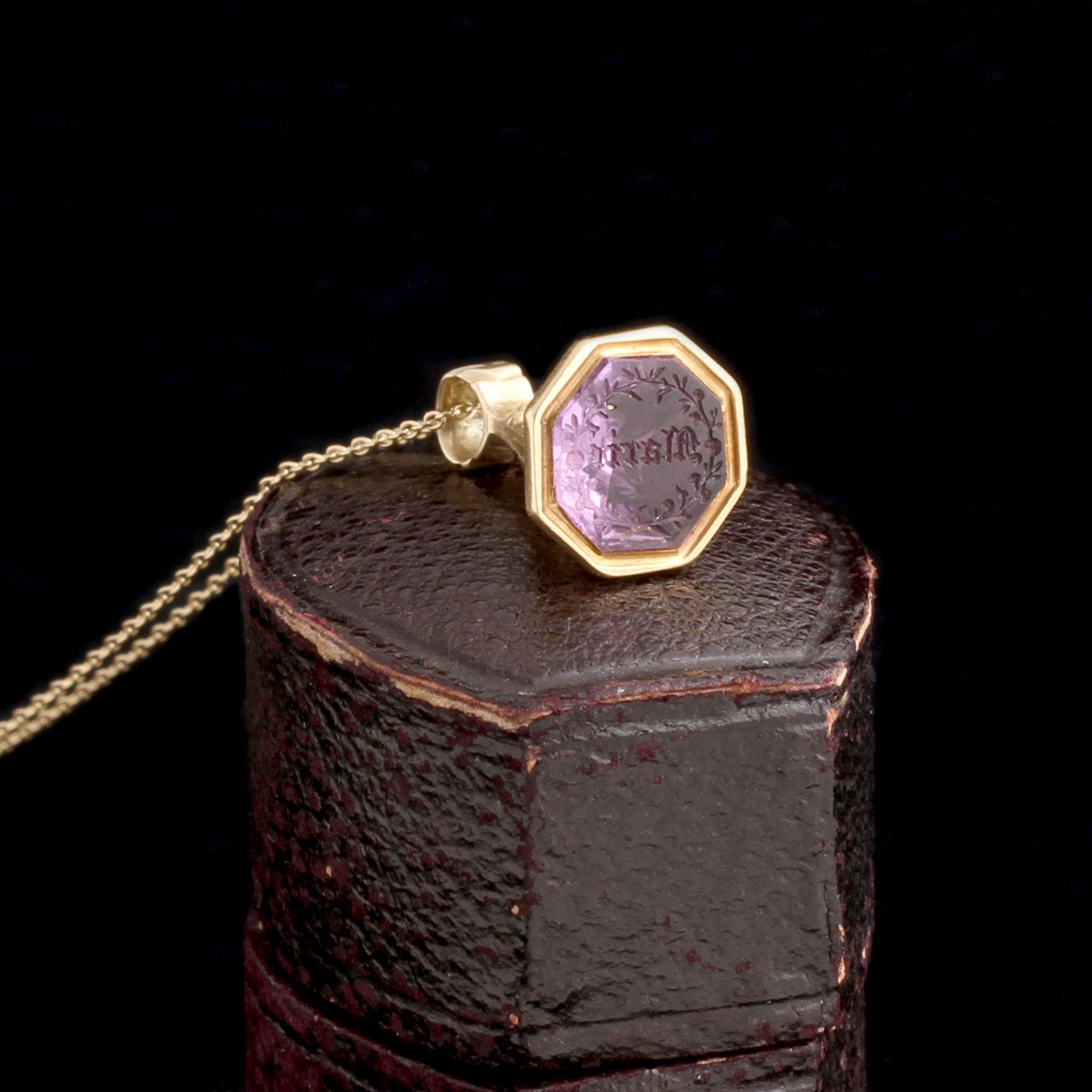 Georgian Amethyst "Marie" Seal Fob Necklace