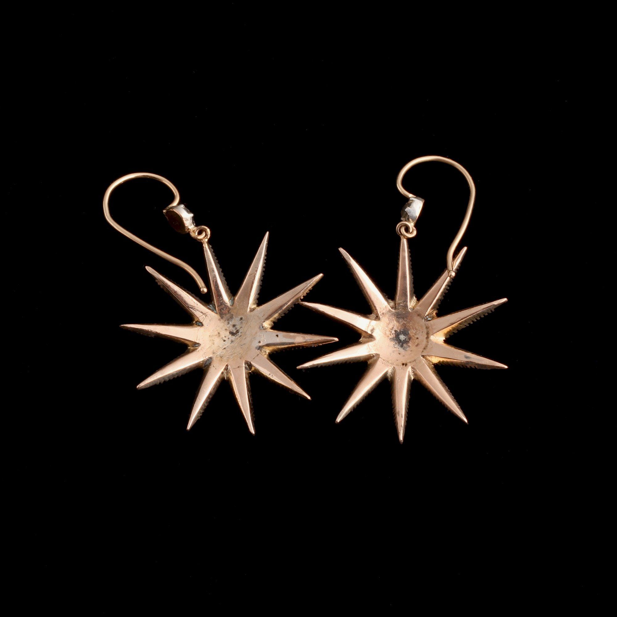 Victorian Diamond Starburst Earrings