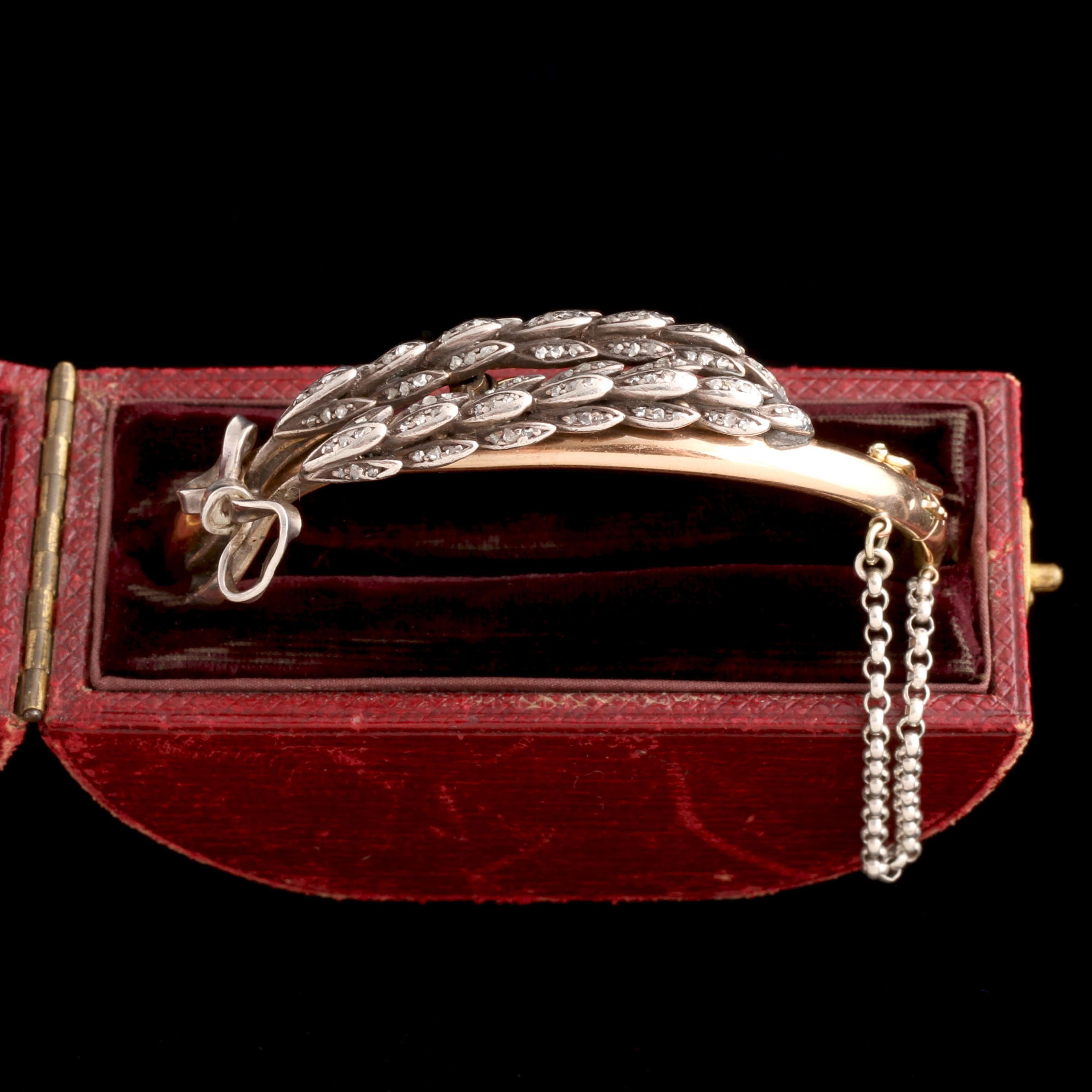 Late 19th Century Diamond Wheat Sheaves Bangle