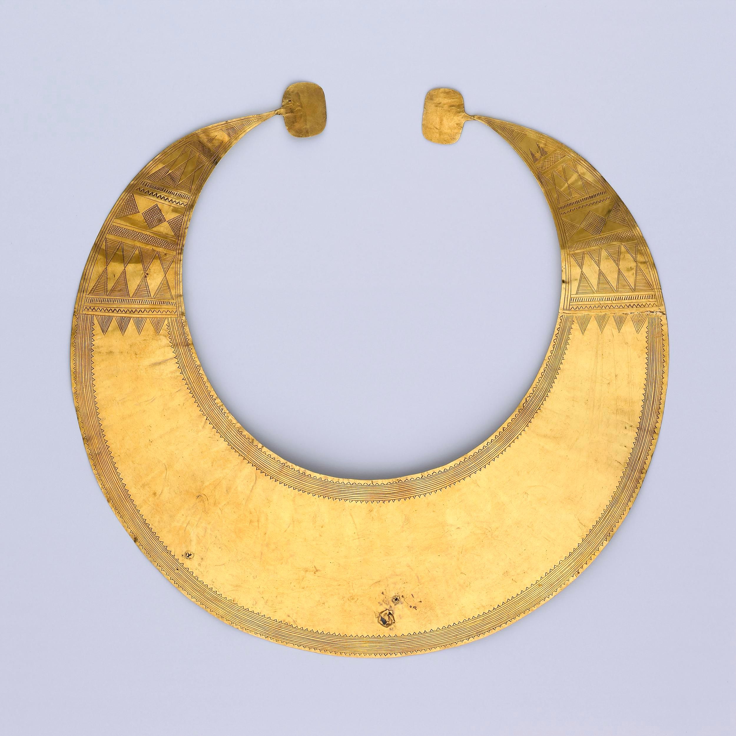 A gold lunula dating from the Early Bronze Age, British Museum. 