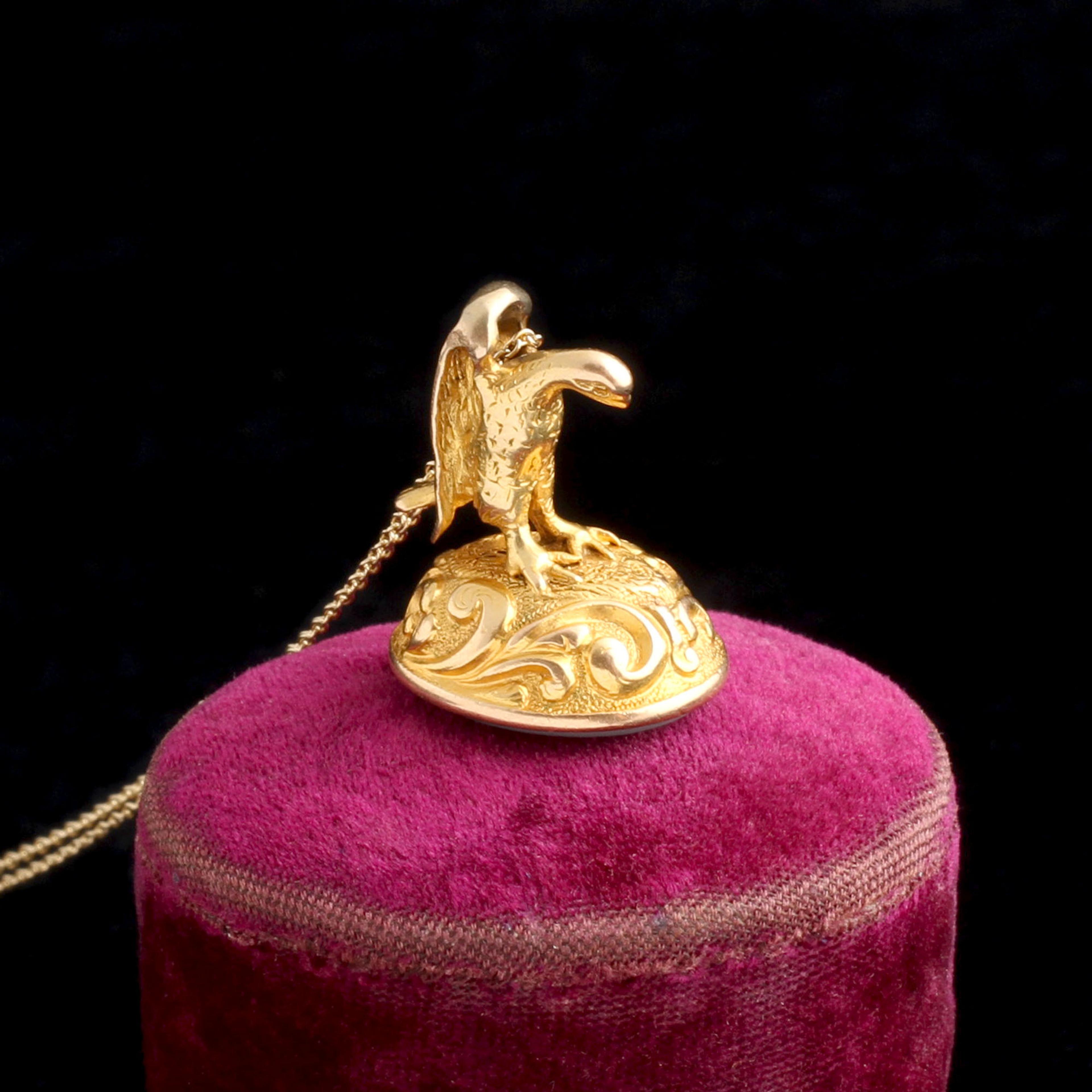 Victorian Falcon Seal Necklace