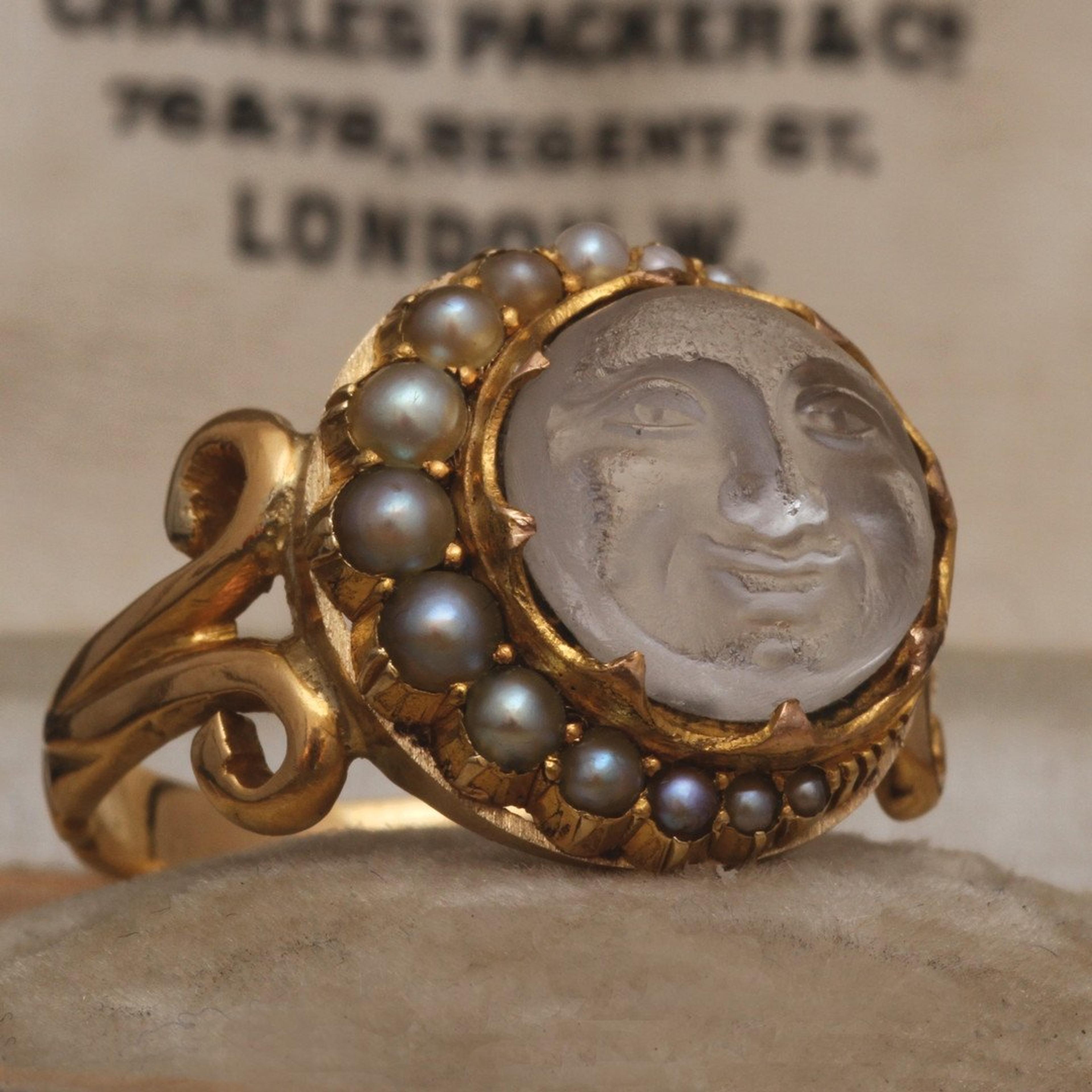 Detail of Victorian Man in the Moon Ring