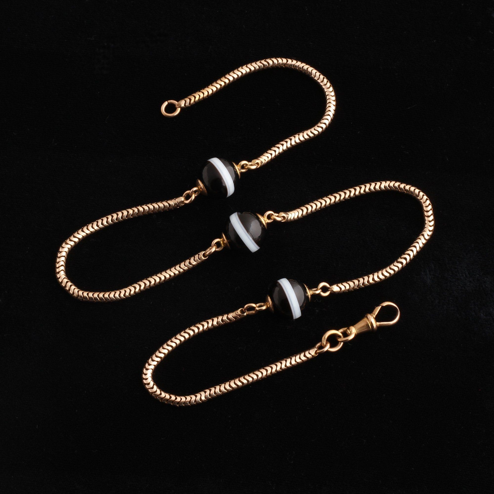 Victorian Banded Agate Snake Chain