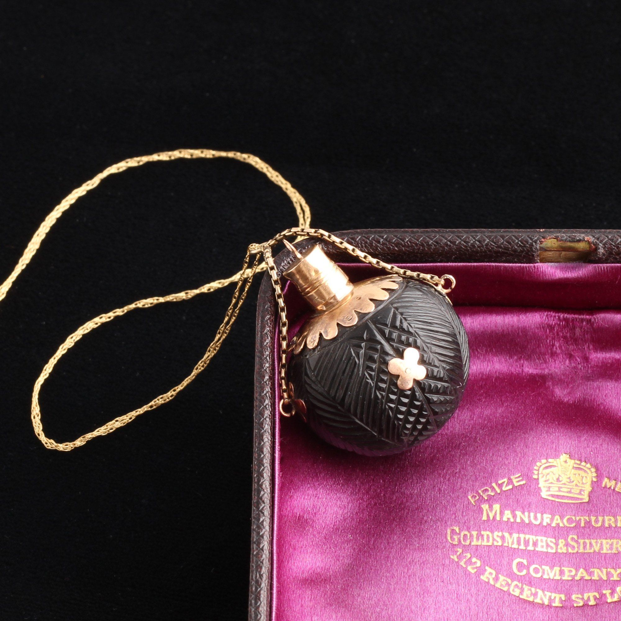 Victorian Sea Bean Scent Bottle Necklace