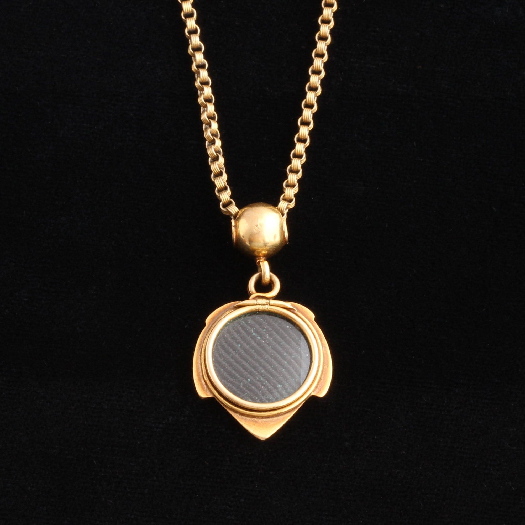 Victorian Ivy Leaf Locket Necklace