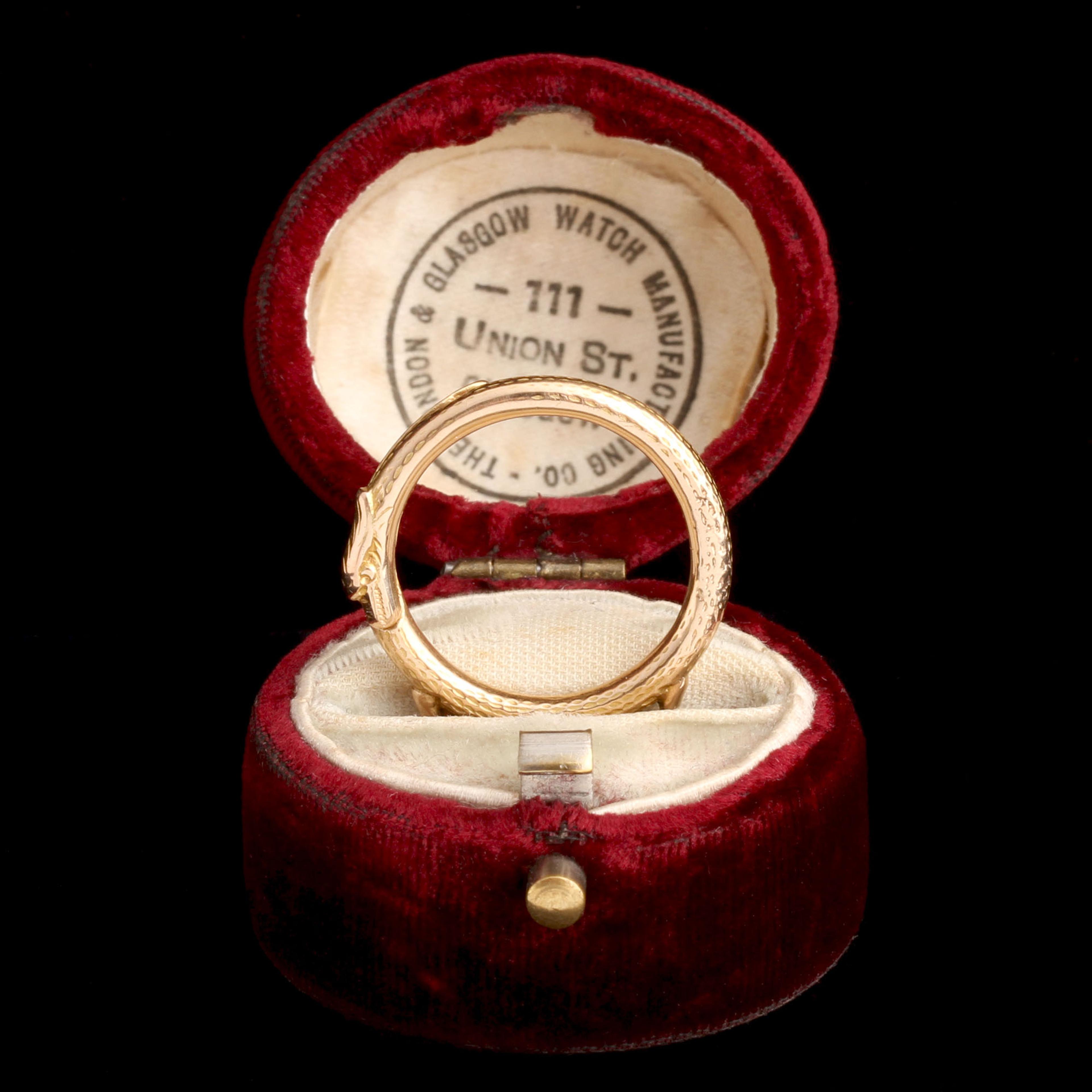 Detail of 1920s Ouroboros Split Ring