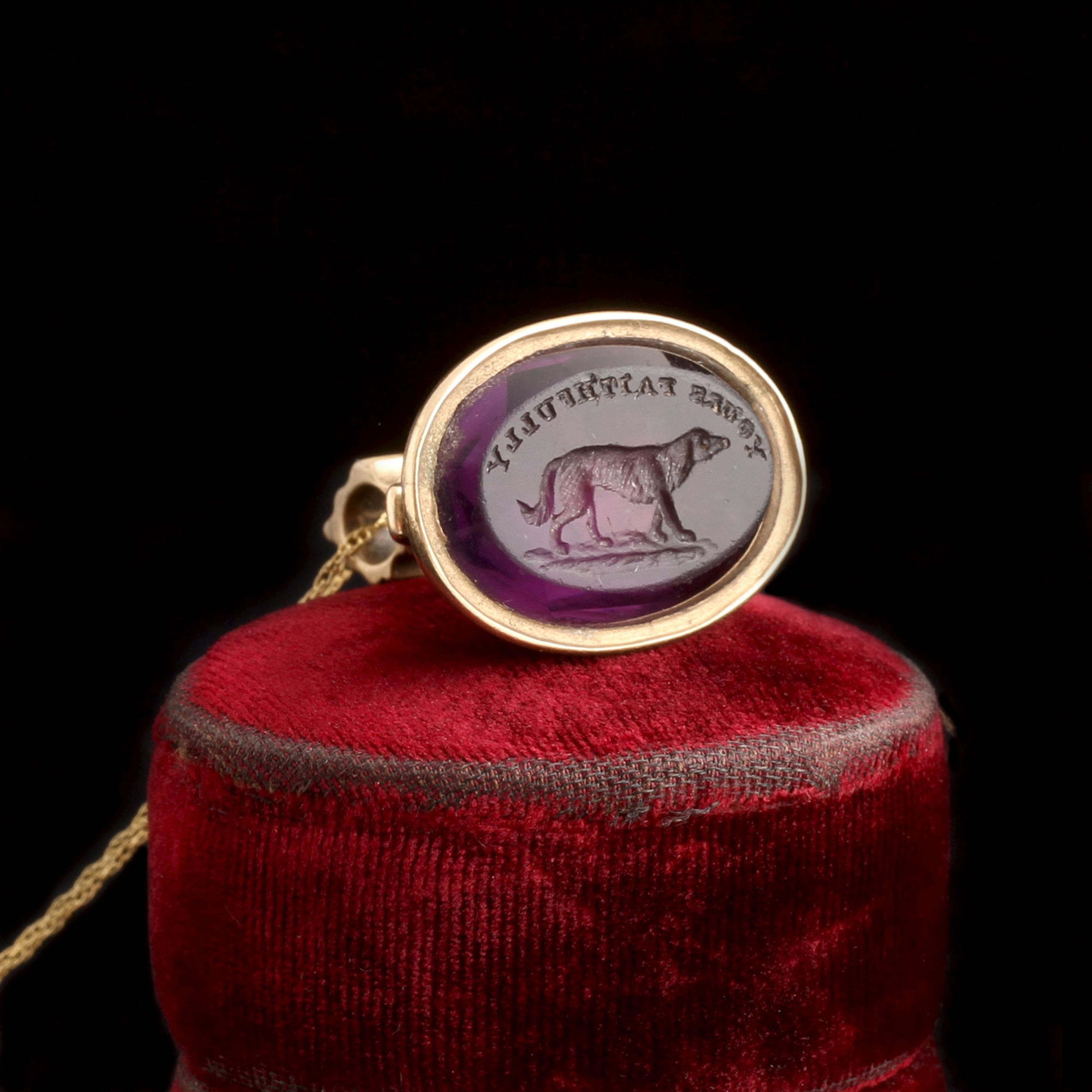 Georgian "Yours Faithfully" Amethyst Seal Necklace
