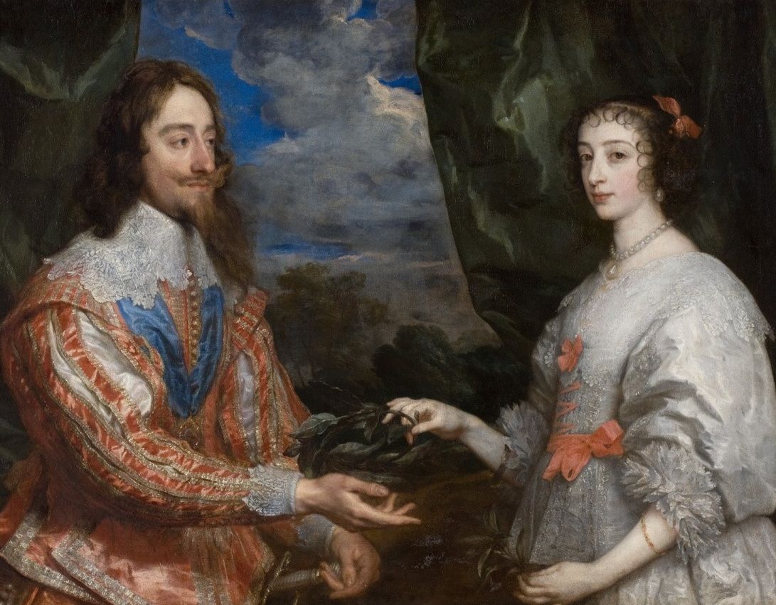 Charles I and Henrietta Maria Holding a Laurel Wreath, 1632, by Van Dyck