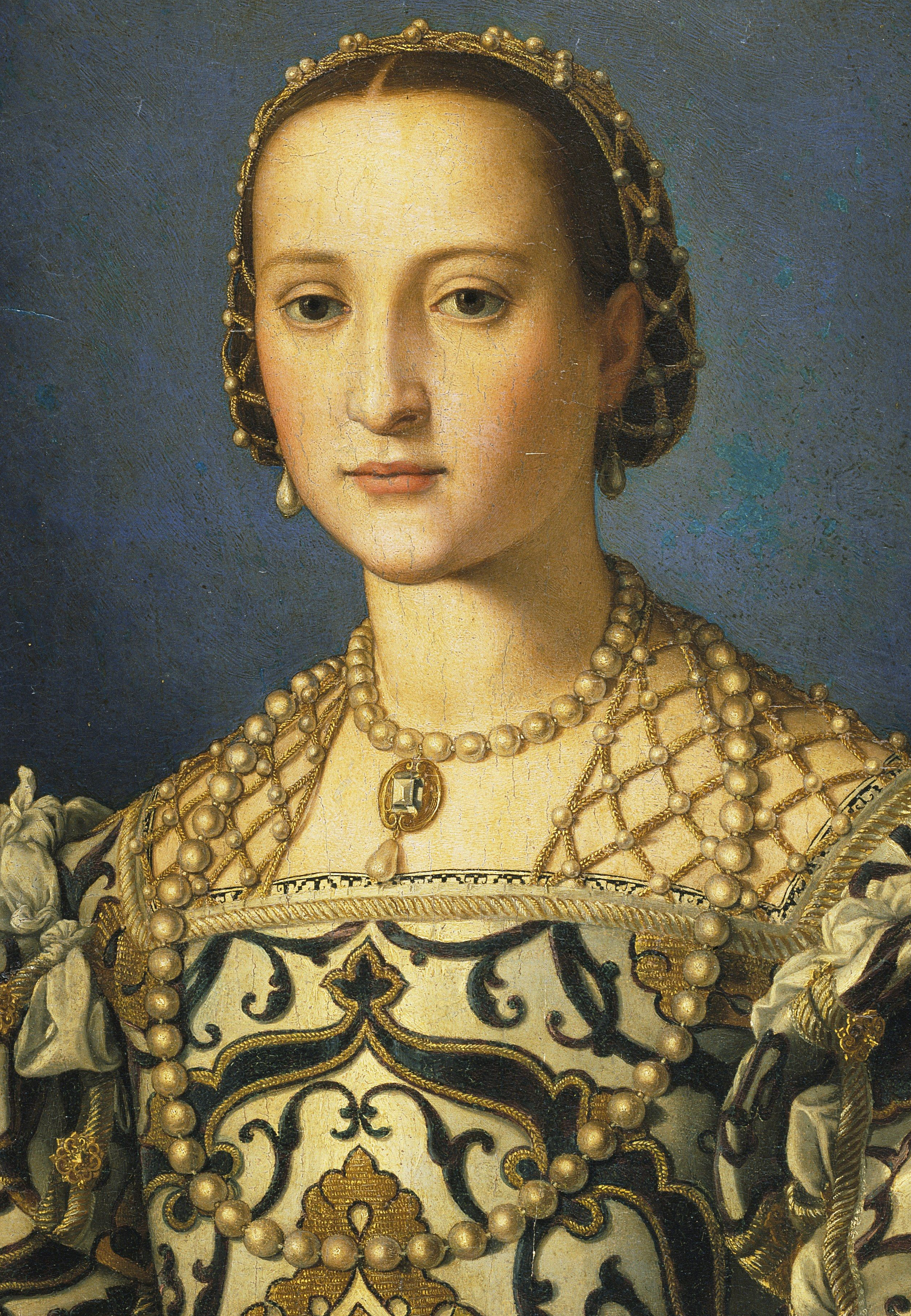 Eleonora di Toledo, 16th century. Member of the Spanish royal family during the Pearl Age. 
