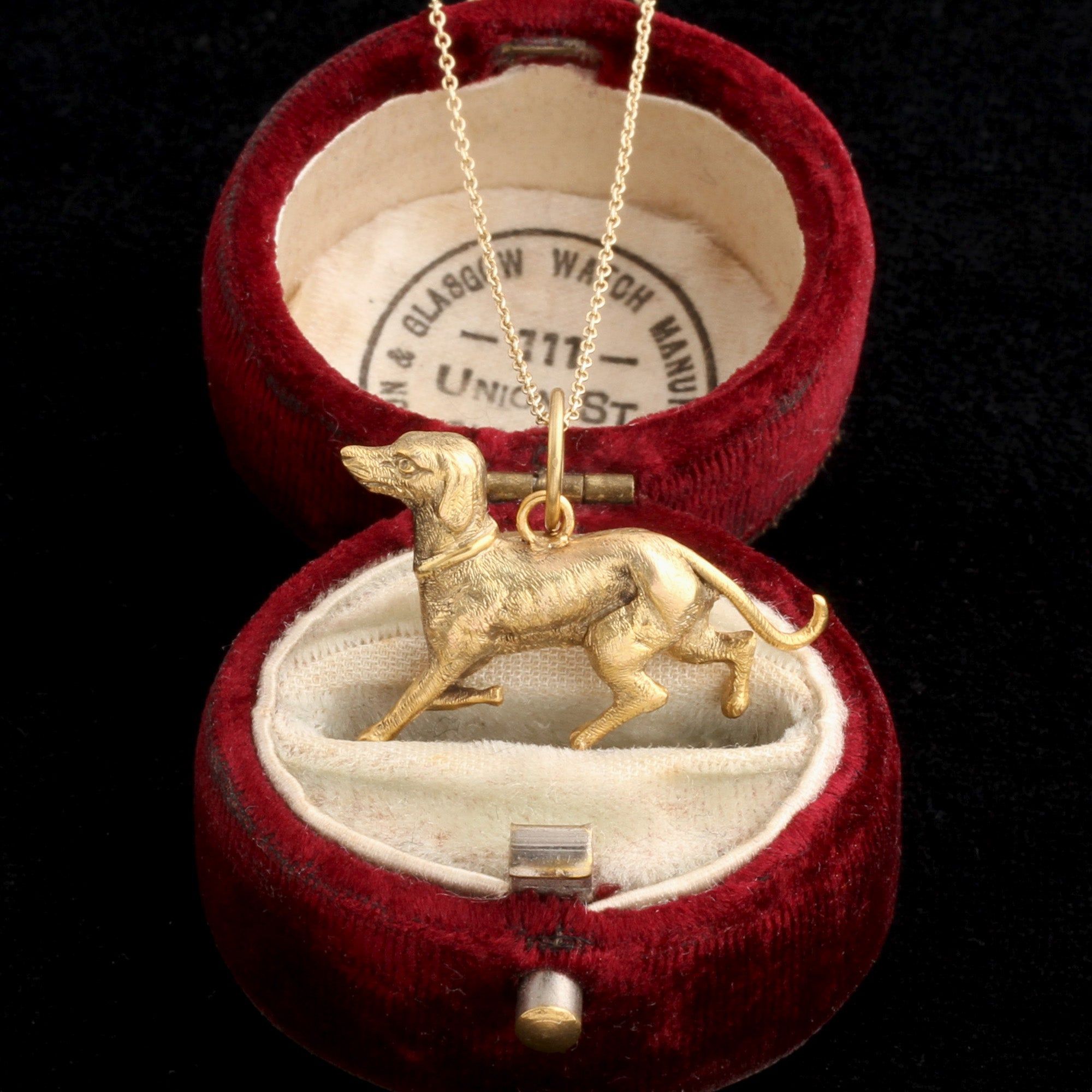 Victorian Dog Charm Necklace