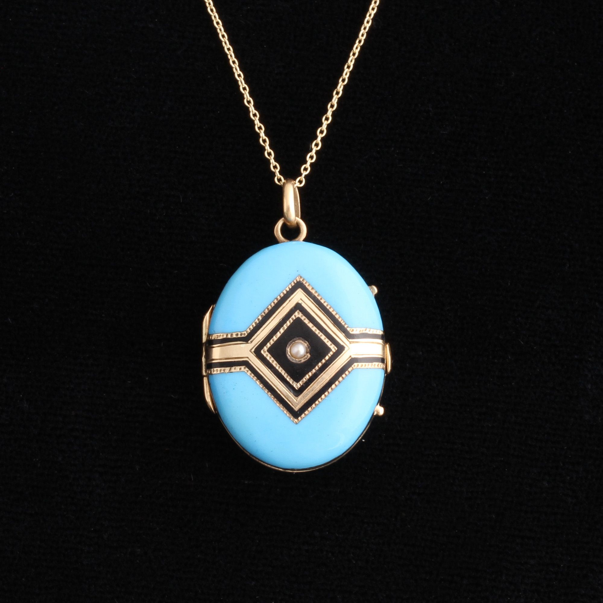 1930s Enamel & Pearl Locket