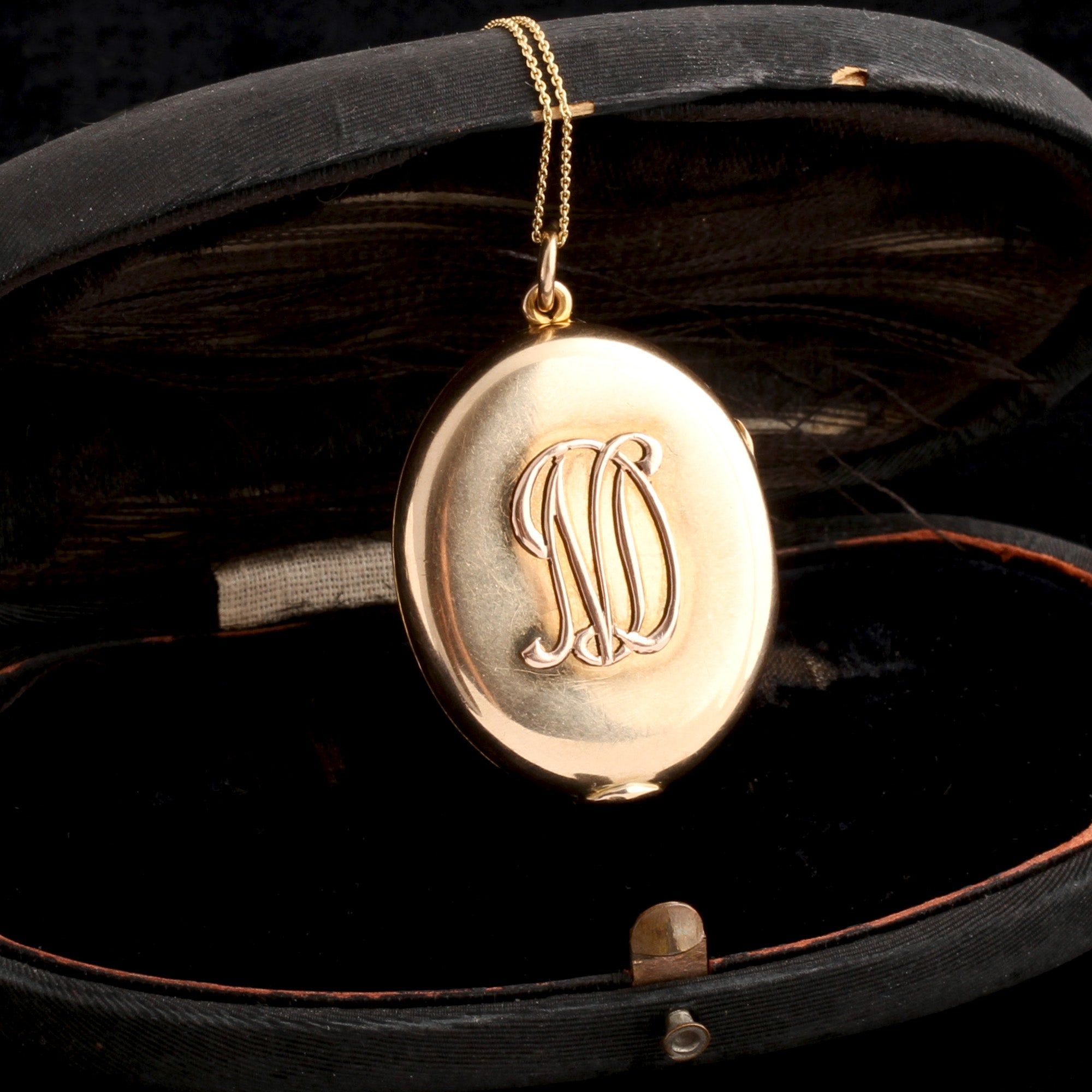 Victorian "ND" Monogram Concealed Key Locket