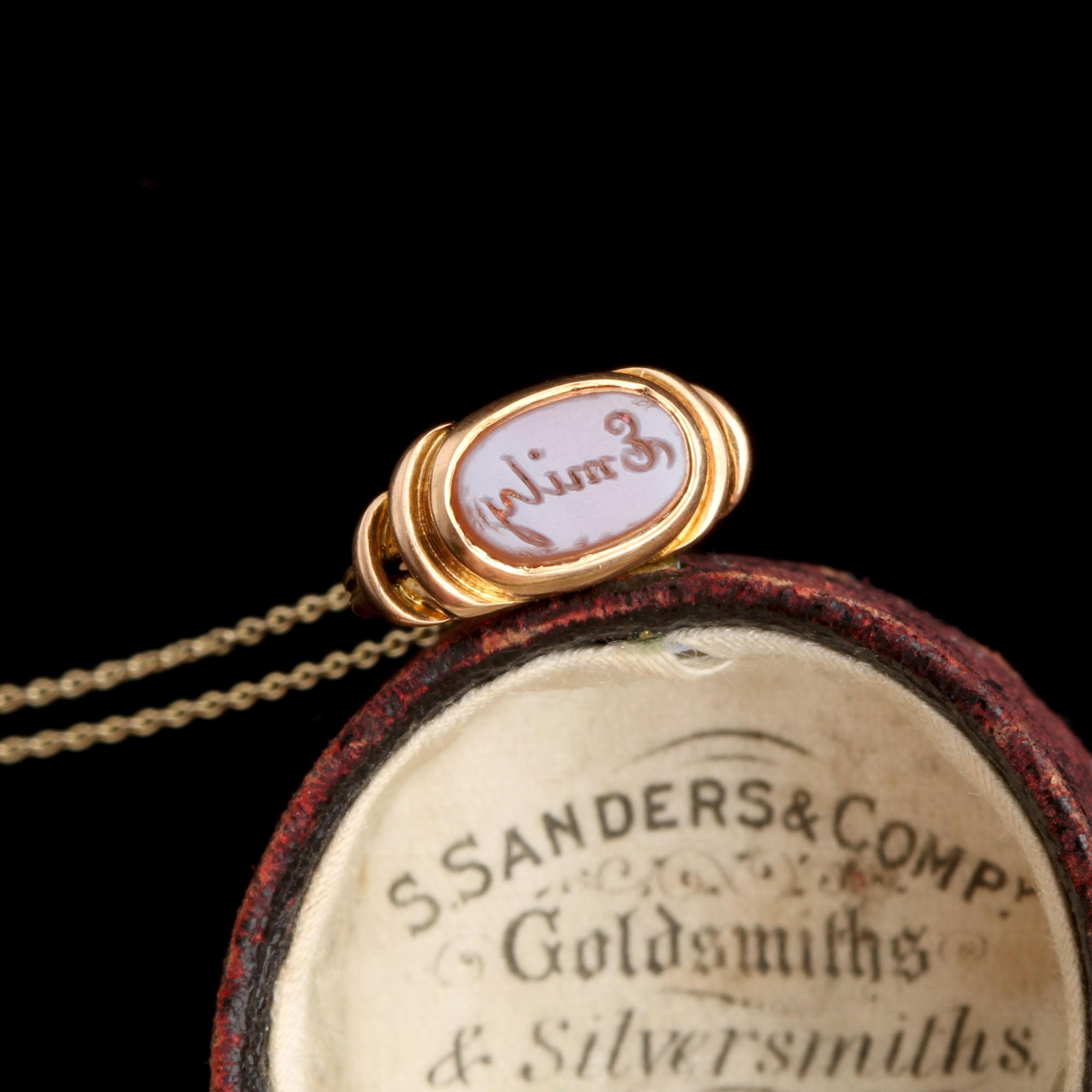 Victorian "Emily" Sardonyx Wax Seal Necklace