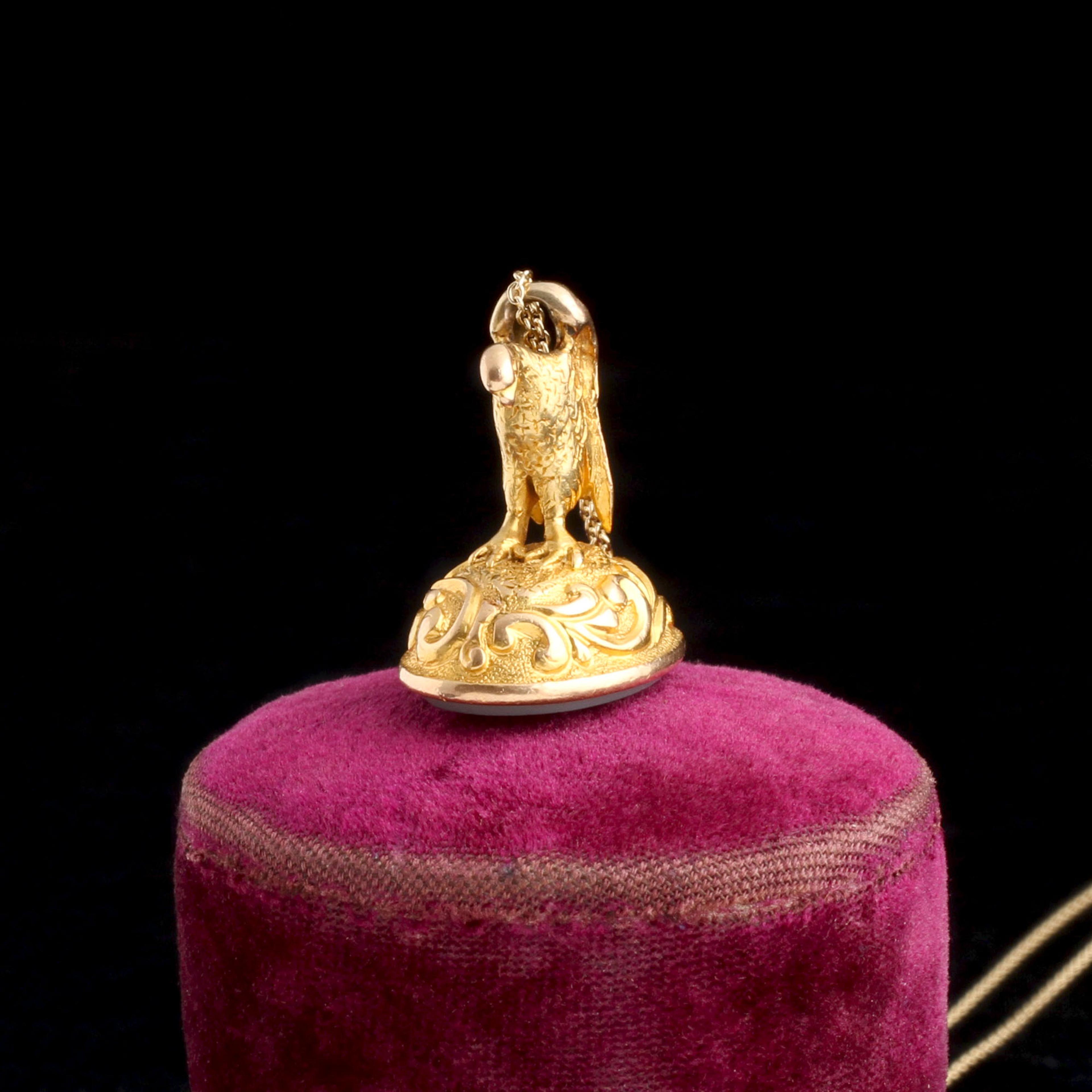Detail of Victorian Falcon Seal Necklace