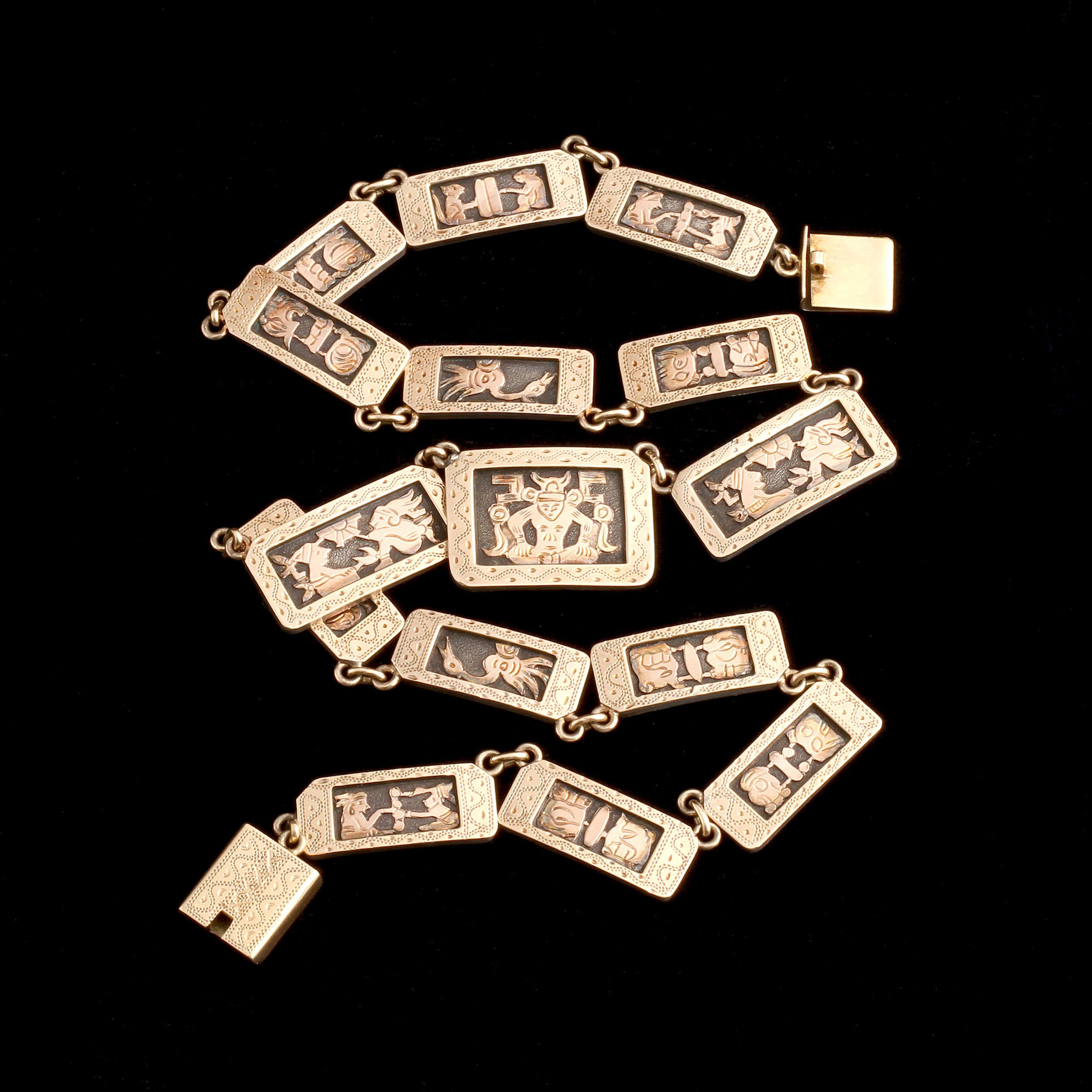 Victorian Aztec Pictograph Souvenir Collar