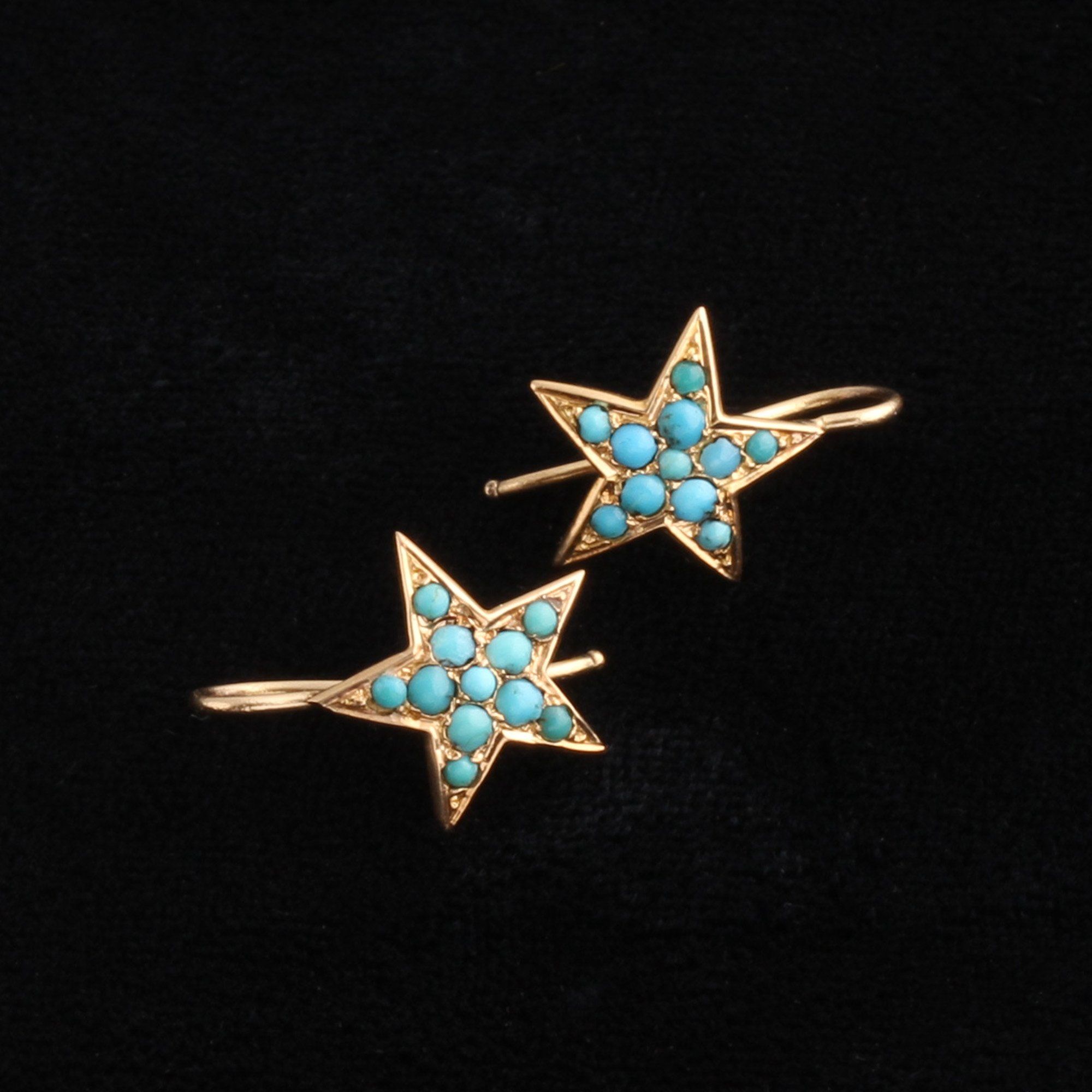 Victorian Turquoise Star Earrings