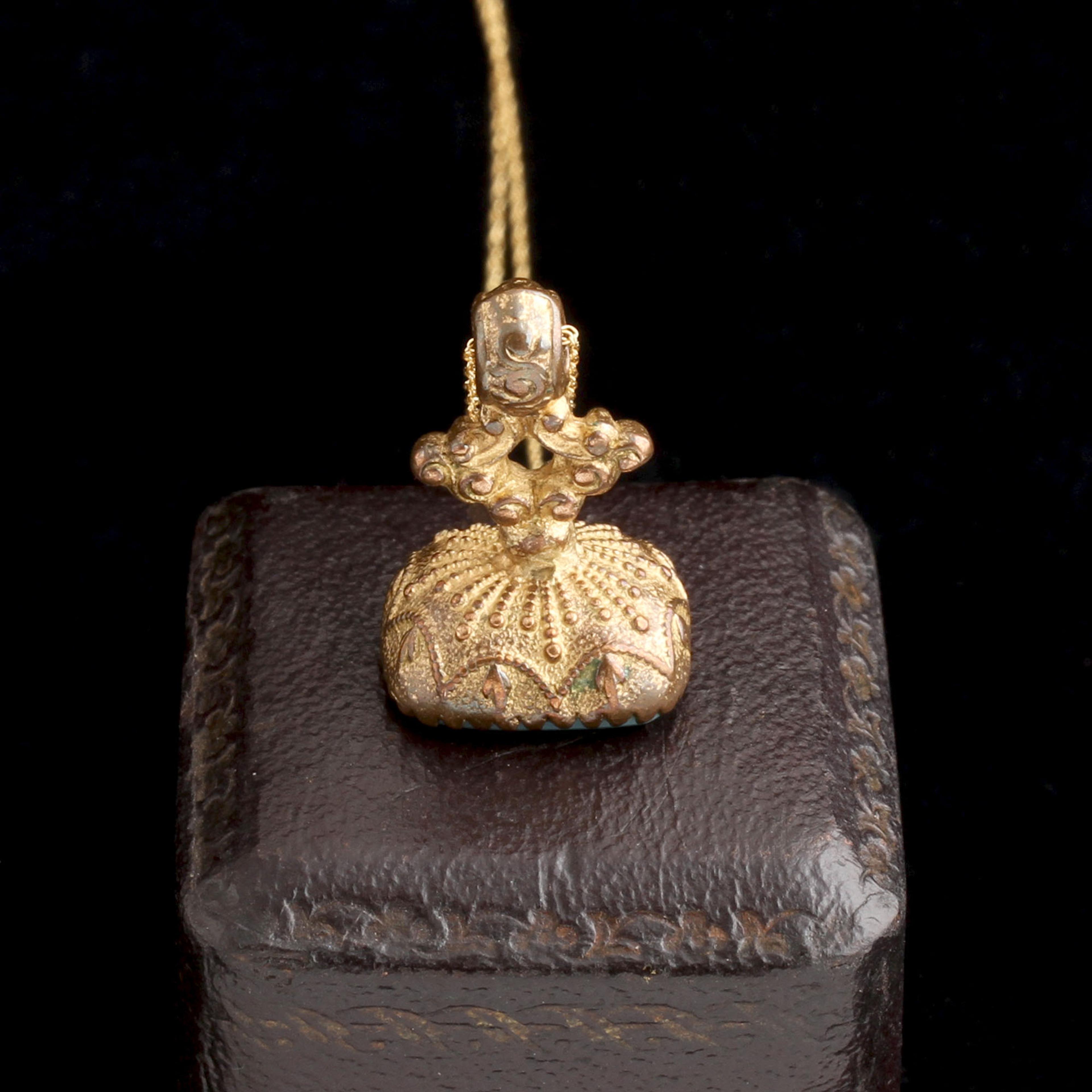 Early Victorian "I Hope I Don't Intrude" Wax Seal Necklace