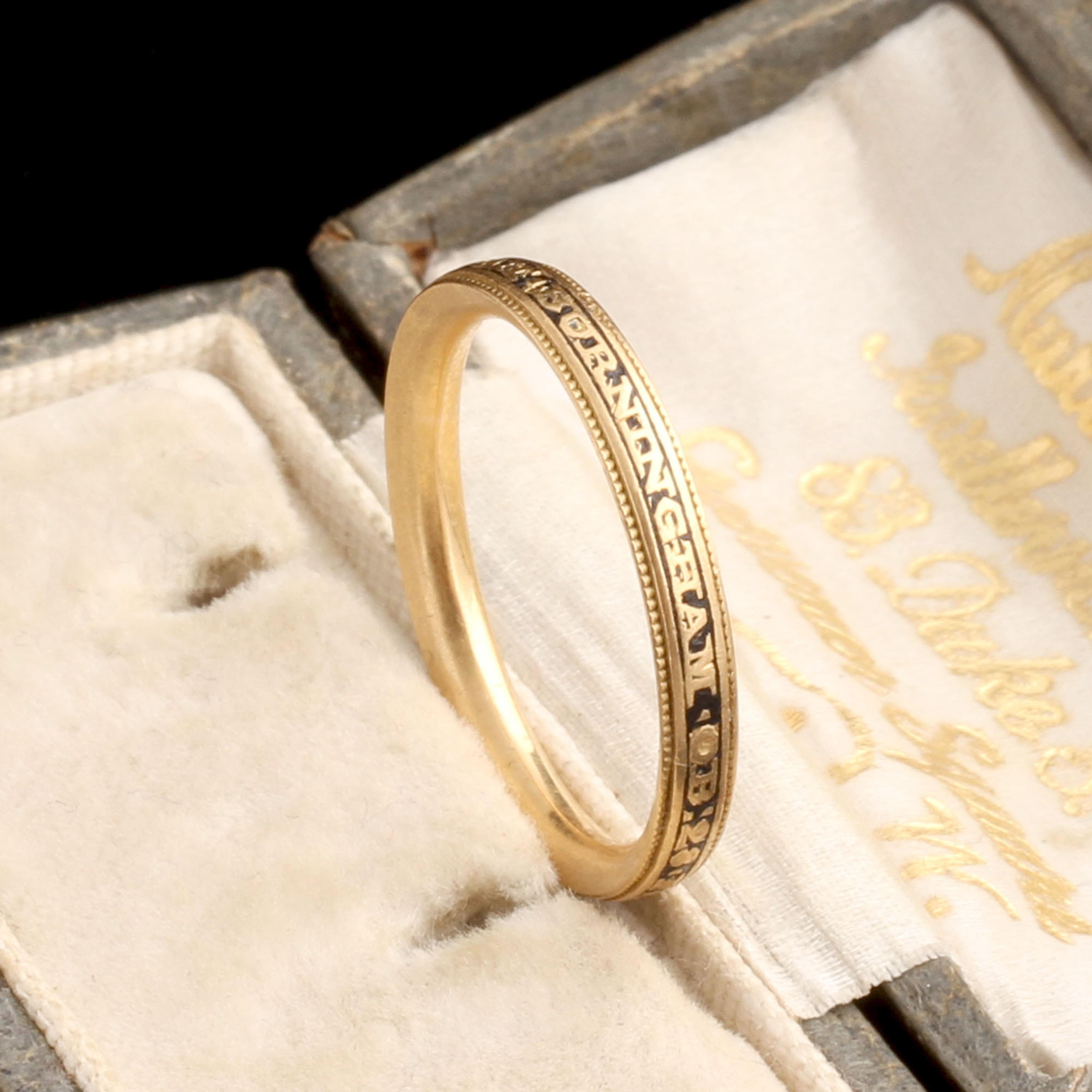 Detail of Georgian Mrs Sarah Burningham Mourning Ring
