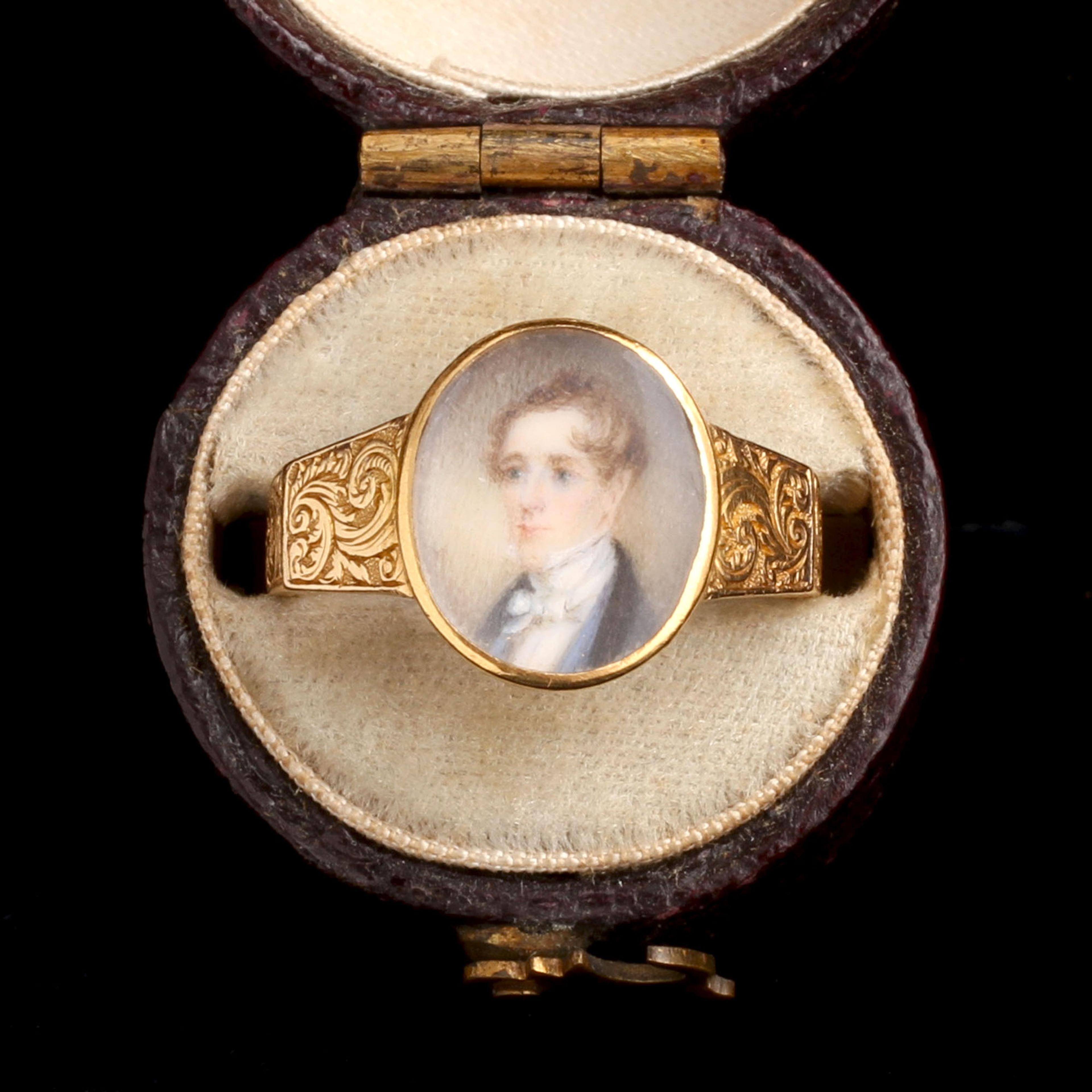 Georgian "My Son" Portrait Miniature Ring