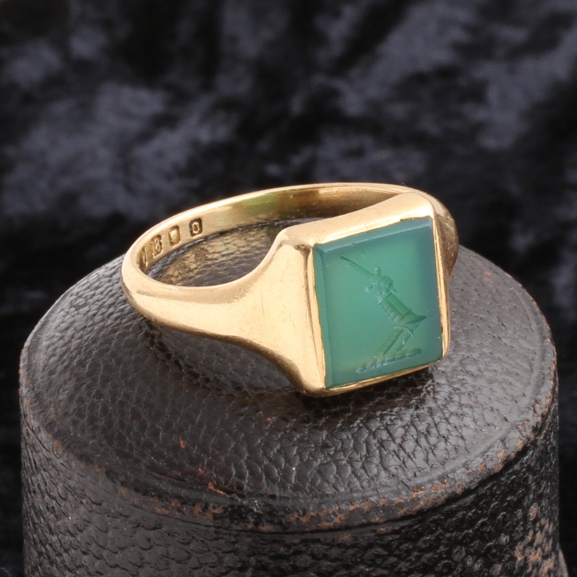 1920s Knight's Arm & Sword Signet Ring