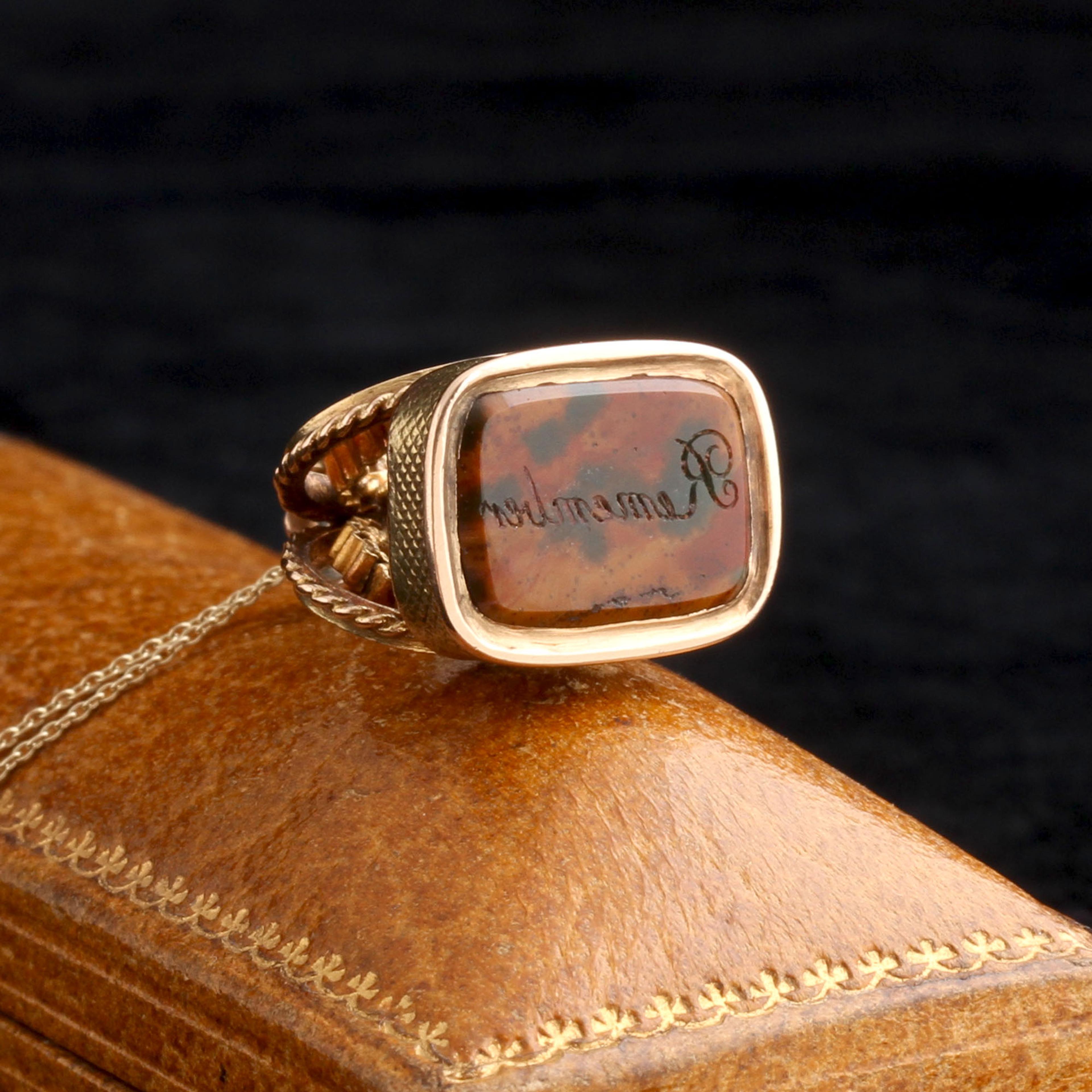 Victorian Archeological Style "Remember" Wax Seal Necklace