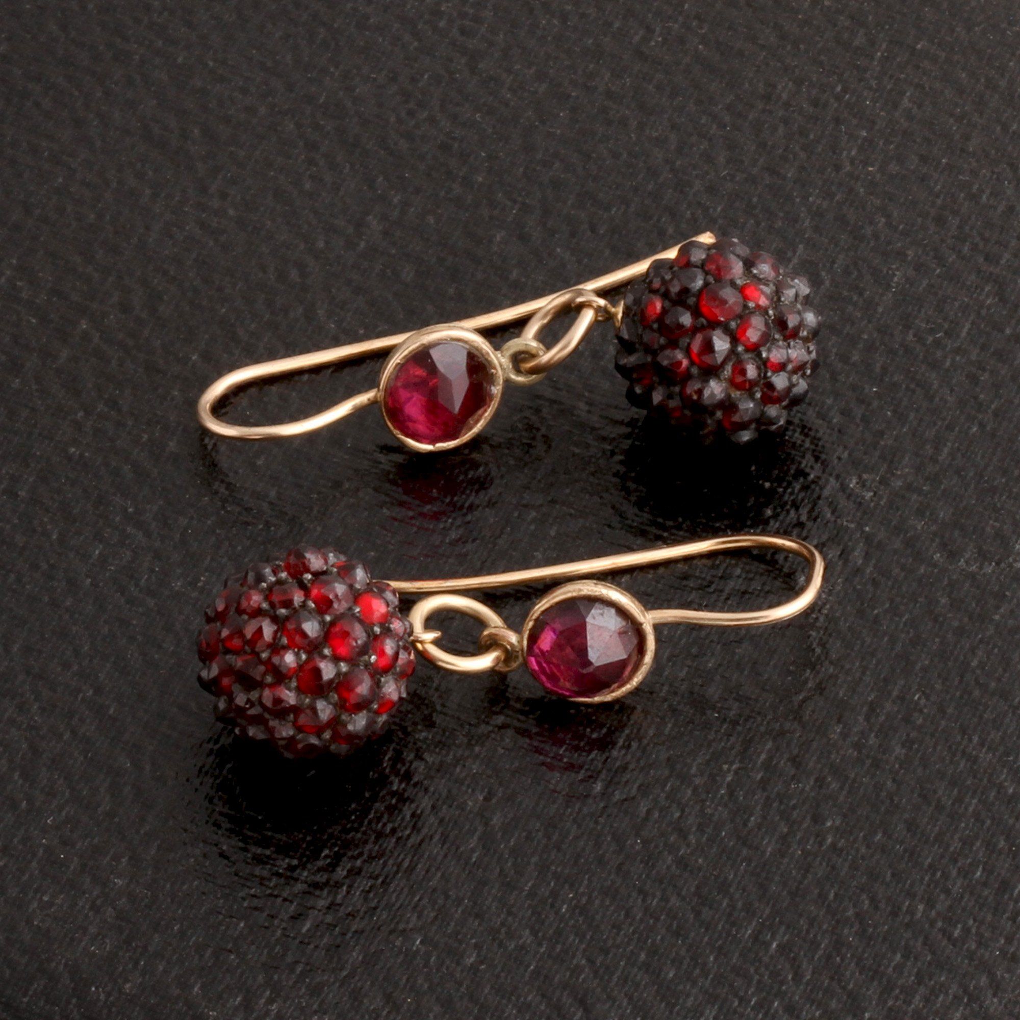 Victorian Bohemian Garnet Earrings