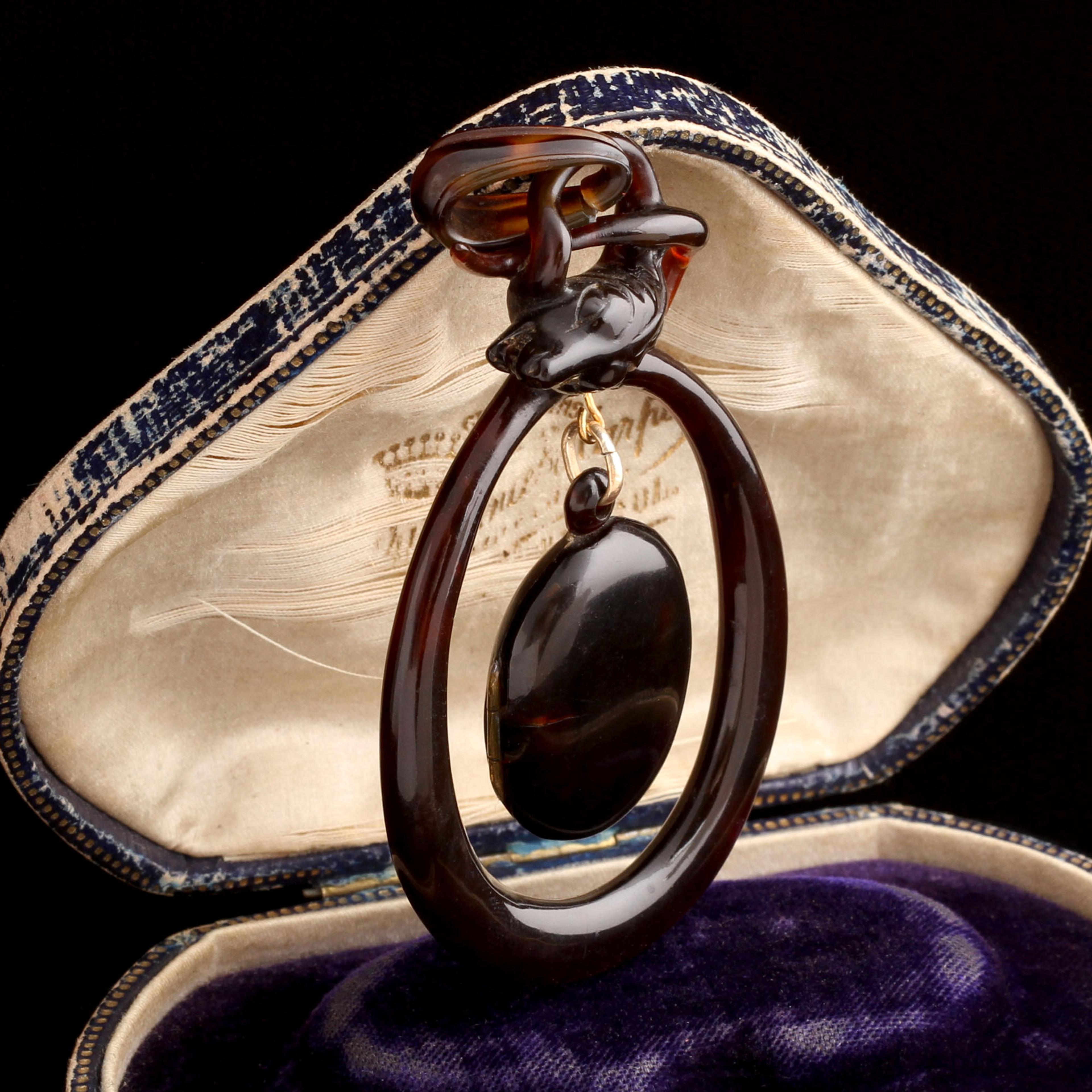 Victorian Large Scale Tortoiseshell Snake Locket