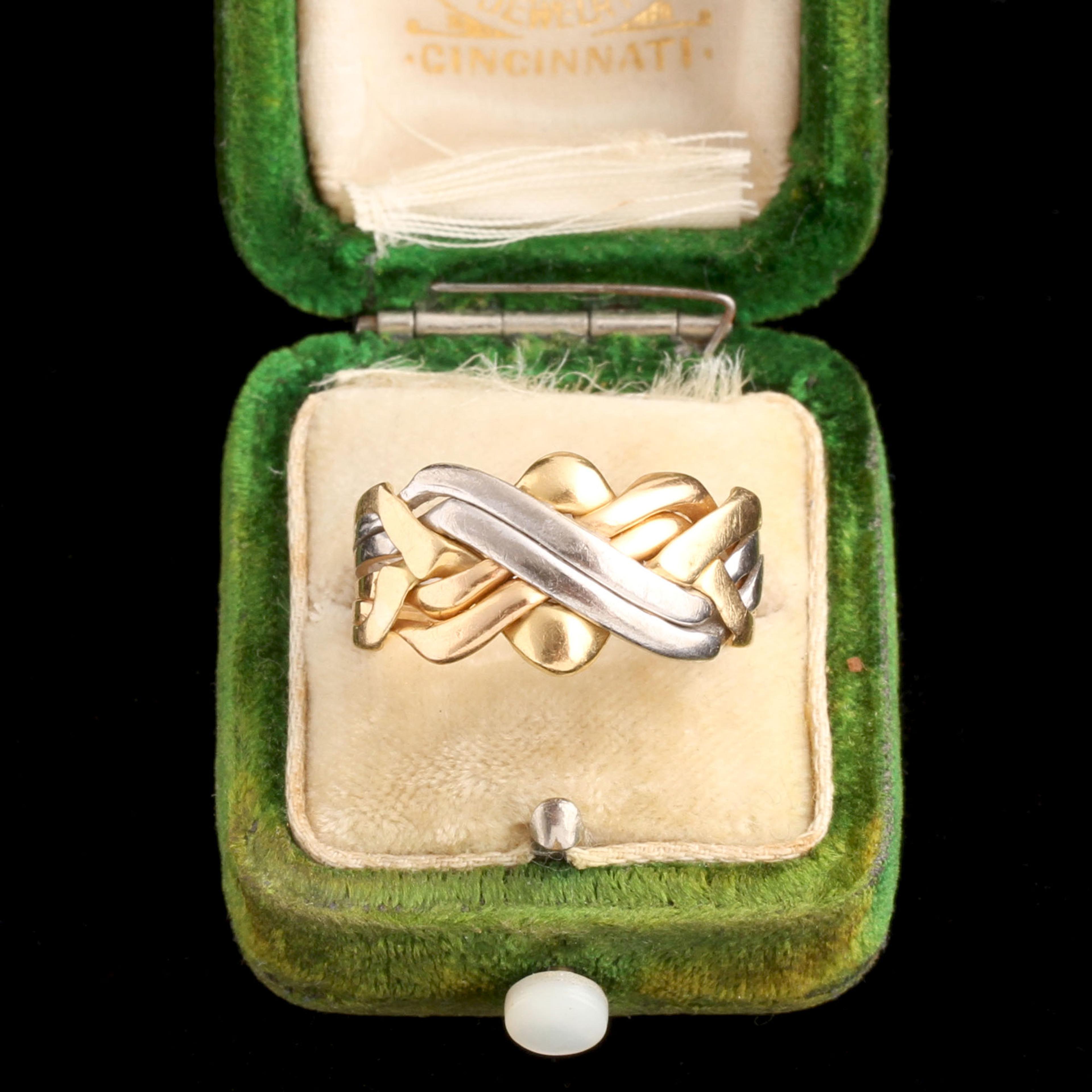 Vintage 18k Tricolor Gold Knot Ring