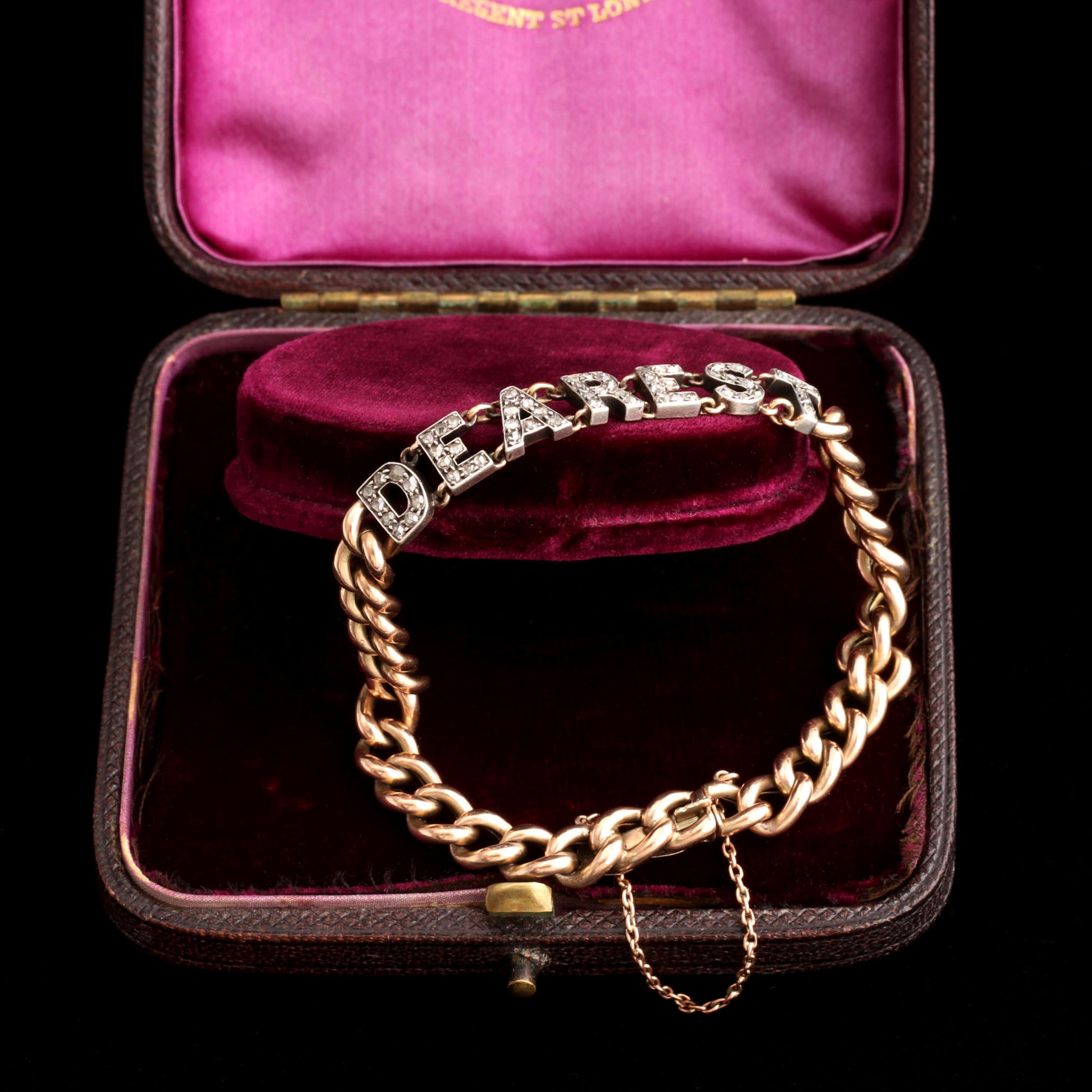 Detail of Victorian Diamond Dearest Bracelet