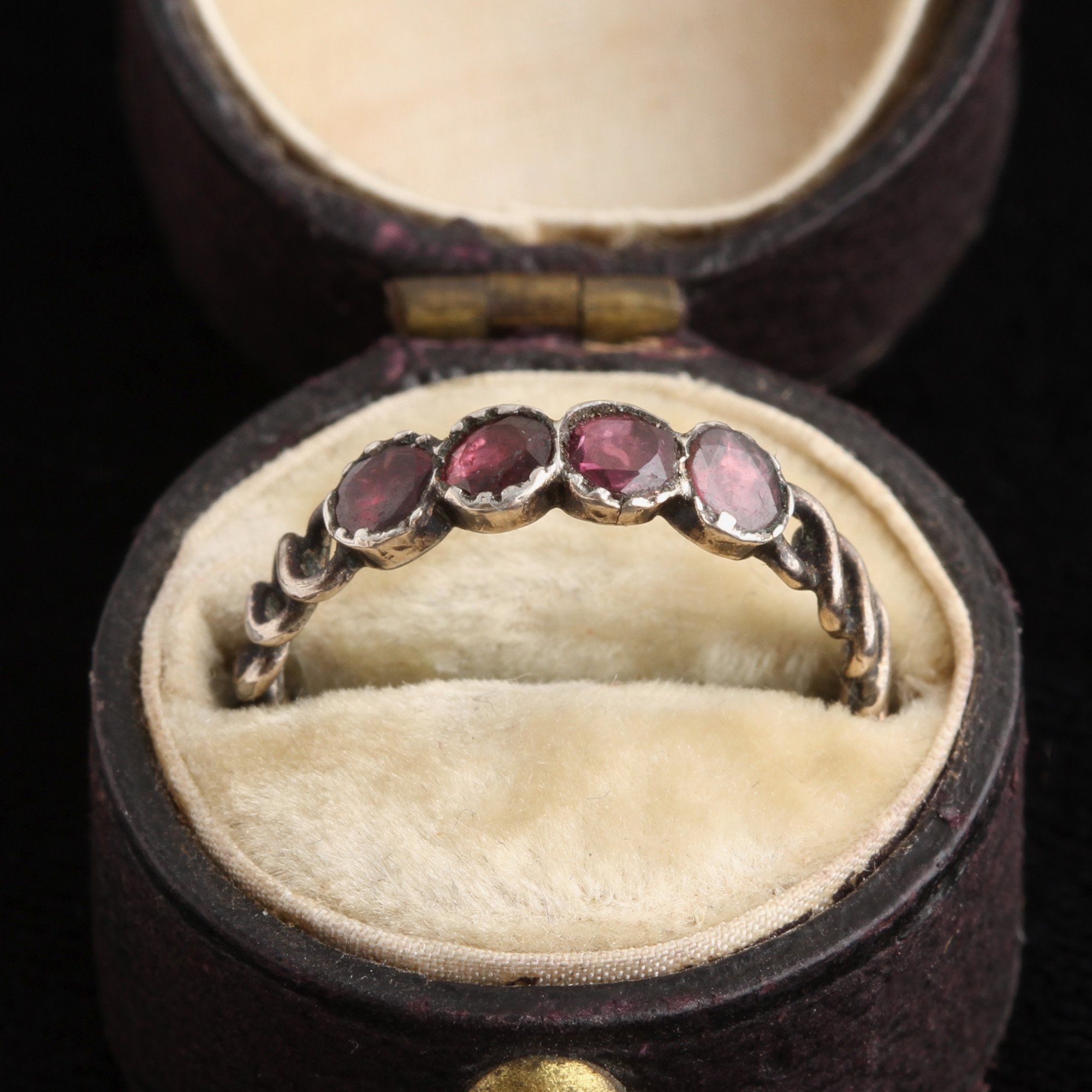 Georgian Four Garnet Ring