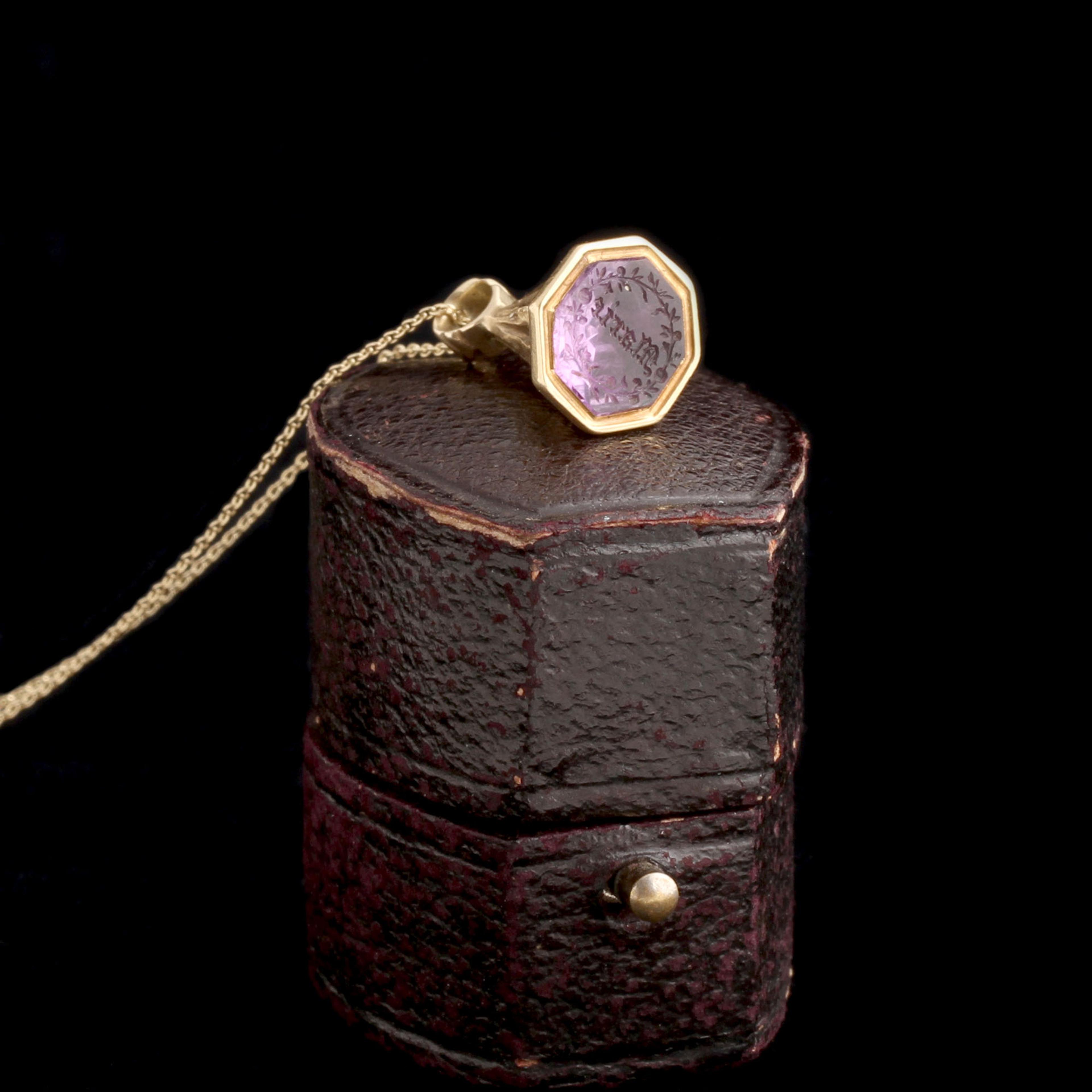 Georgian Amethyst "Marie" Seal Fob Necklace