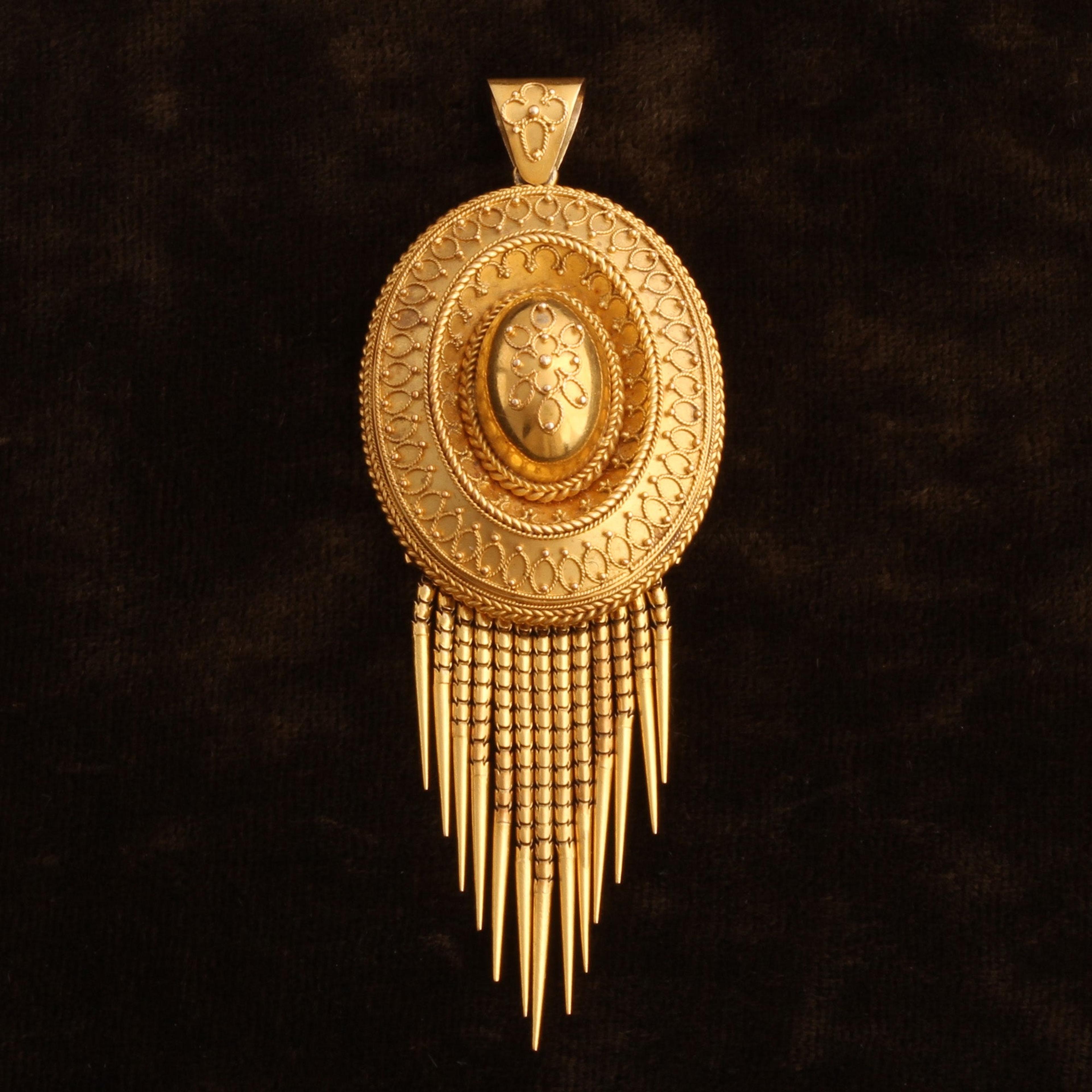 Detail of Etruscan Revival Fringe Locket