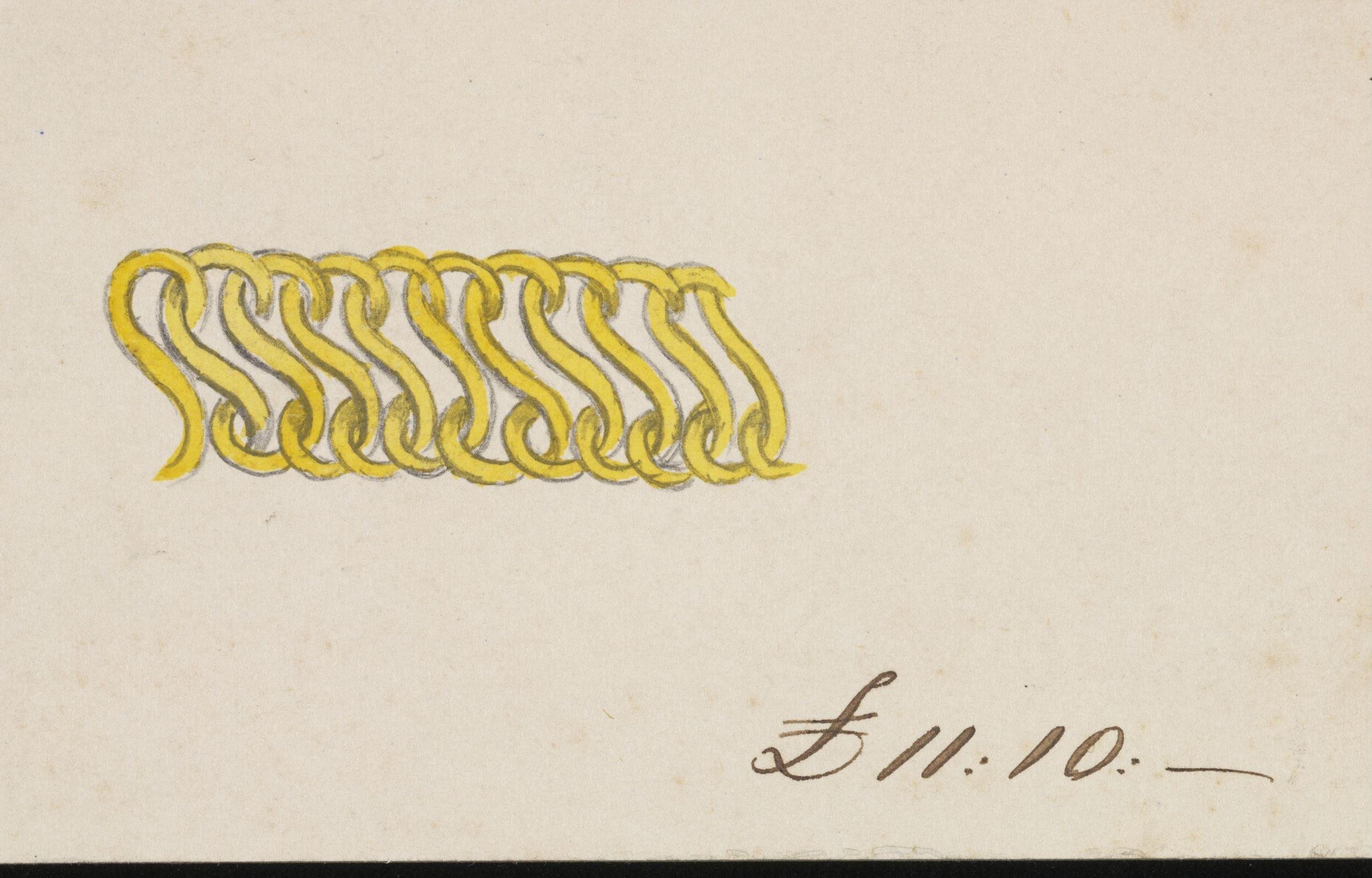 Serpentine chain design from The Brogden Album of jewelry design, 1860s, Victoria & Albert Museum.