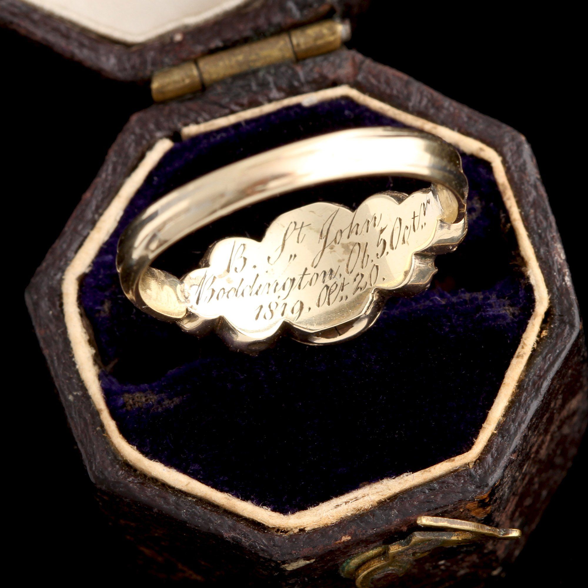 Georgian Paste & Agate Mourning Ring