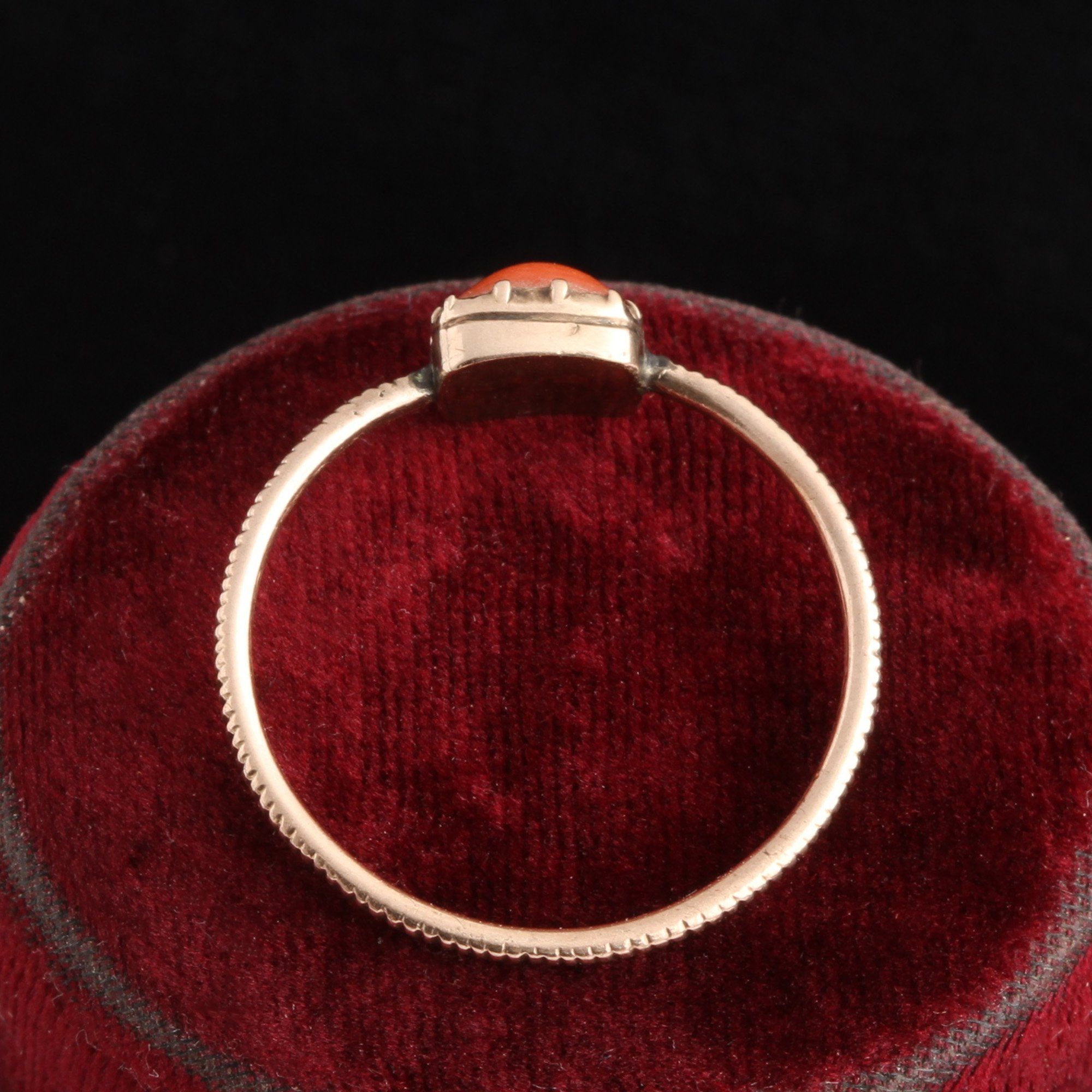 Georgian Square Coral Ring
