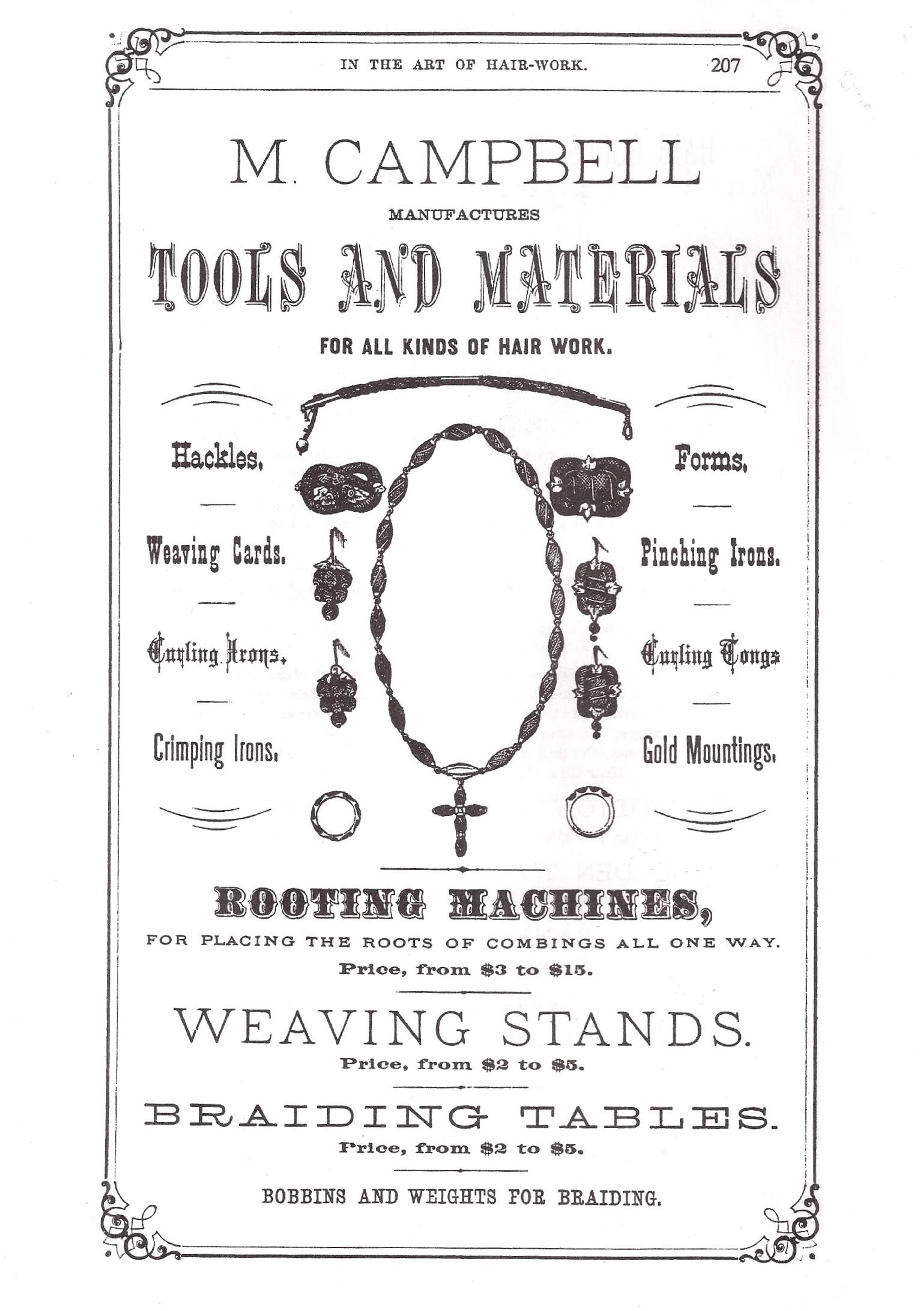Accessories to help make your own hairwork at home.