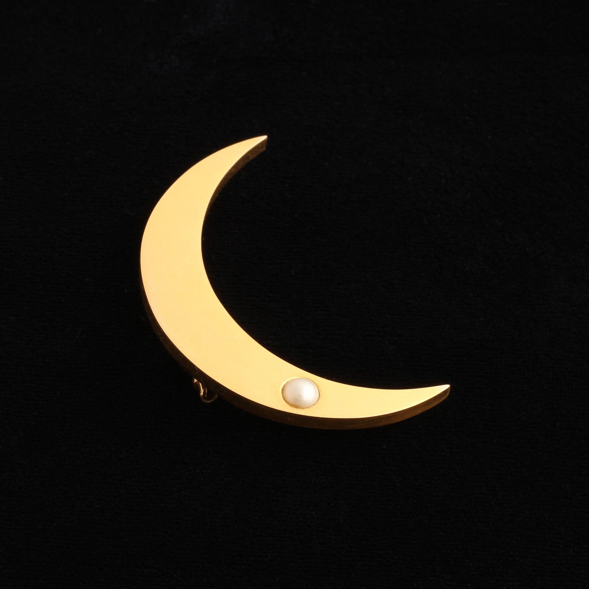 Detail of Victorian Crescent Moon Brooch