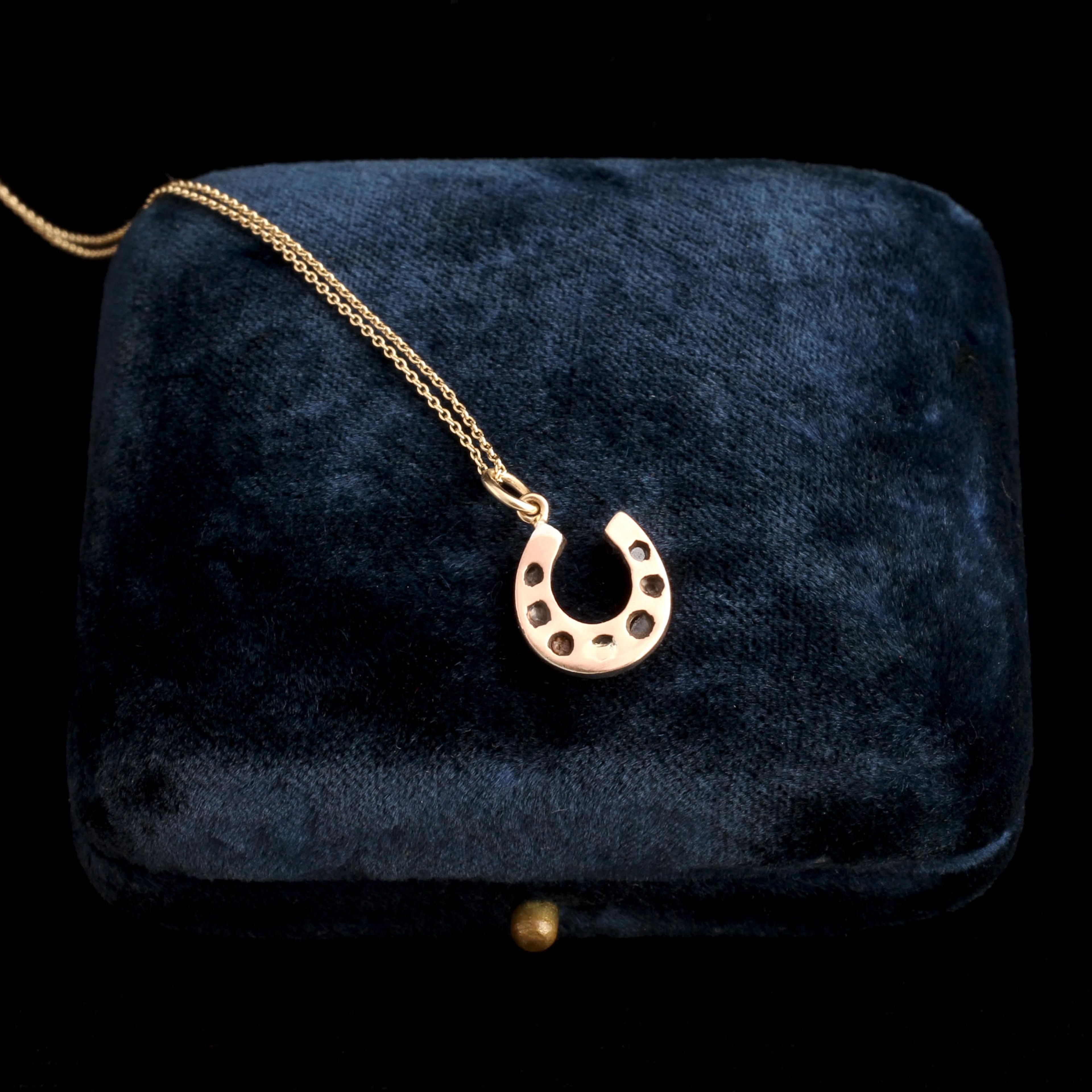 Victorian Lucky Seven Diamond Horseshoe Necklace