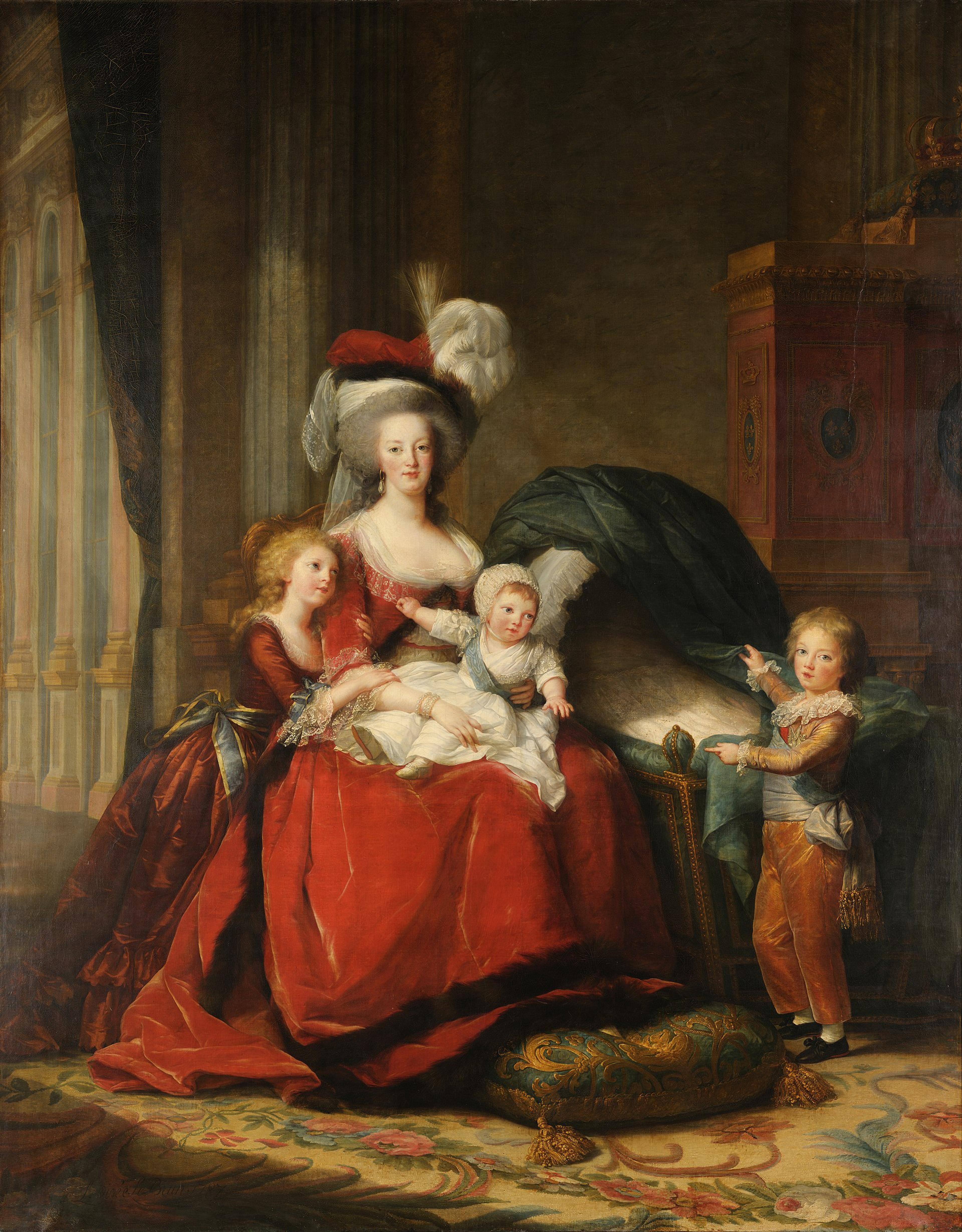 Marie Antoinette and Her Children, 1787 by Élisabeth Vigée Le Brun. Versailles.